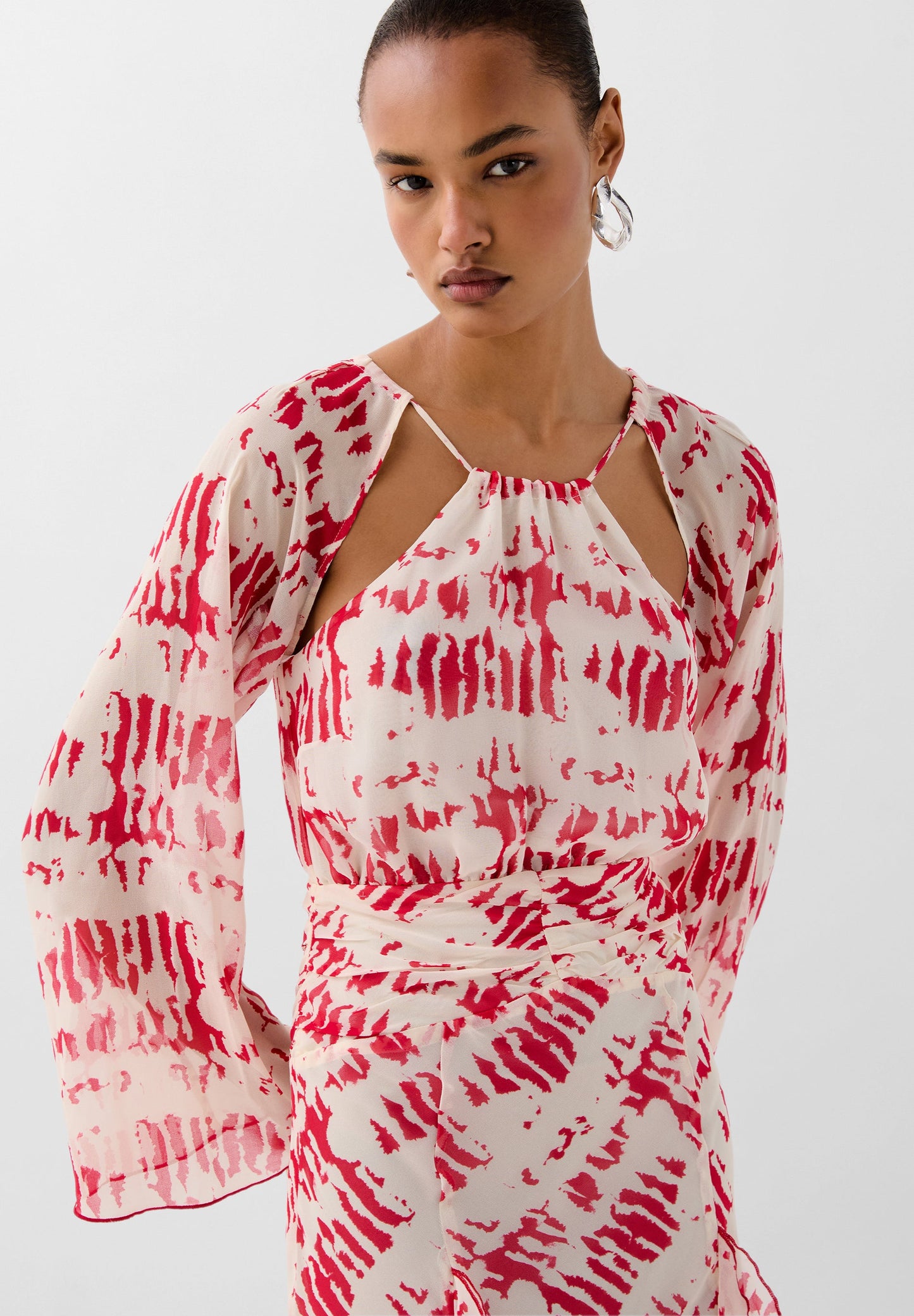 MULTI-POSITION PRINTED DRESS