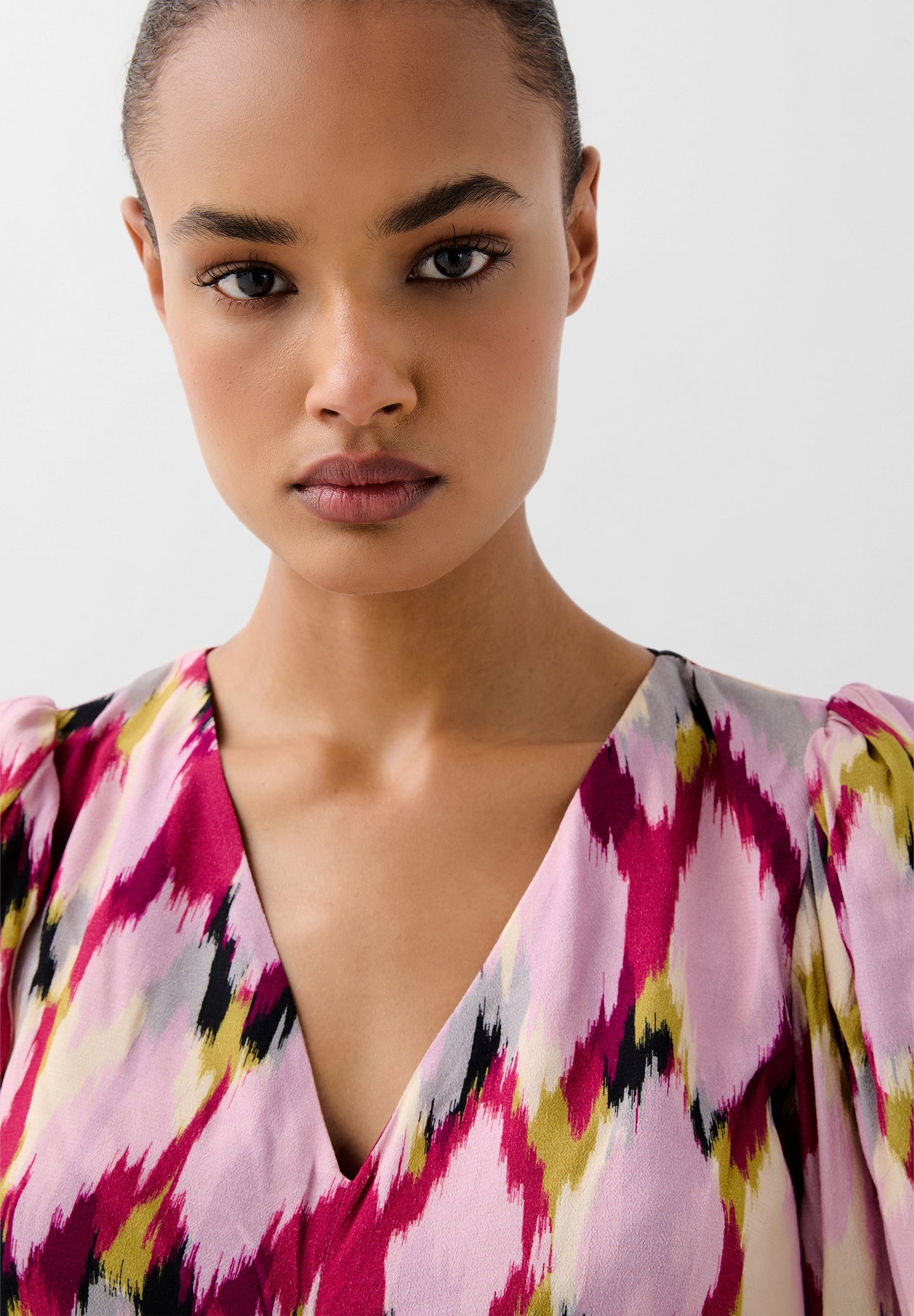 GATHERED PRINT DRESS