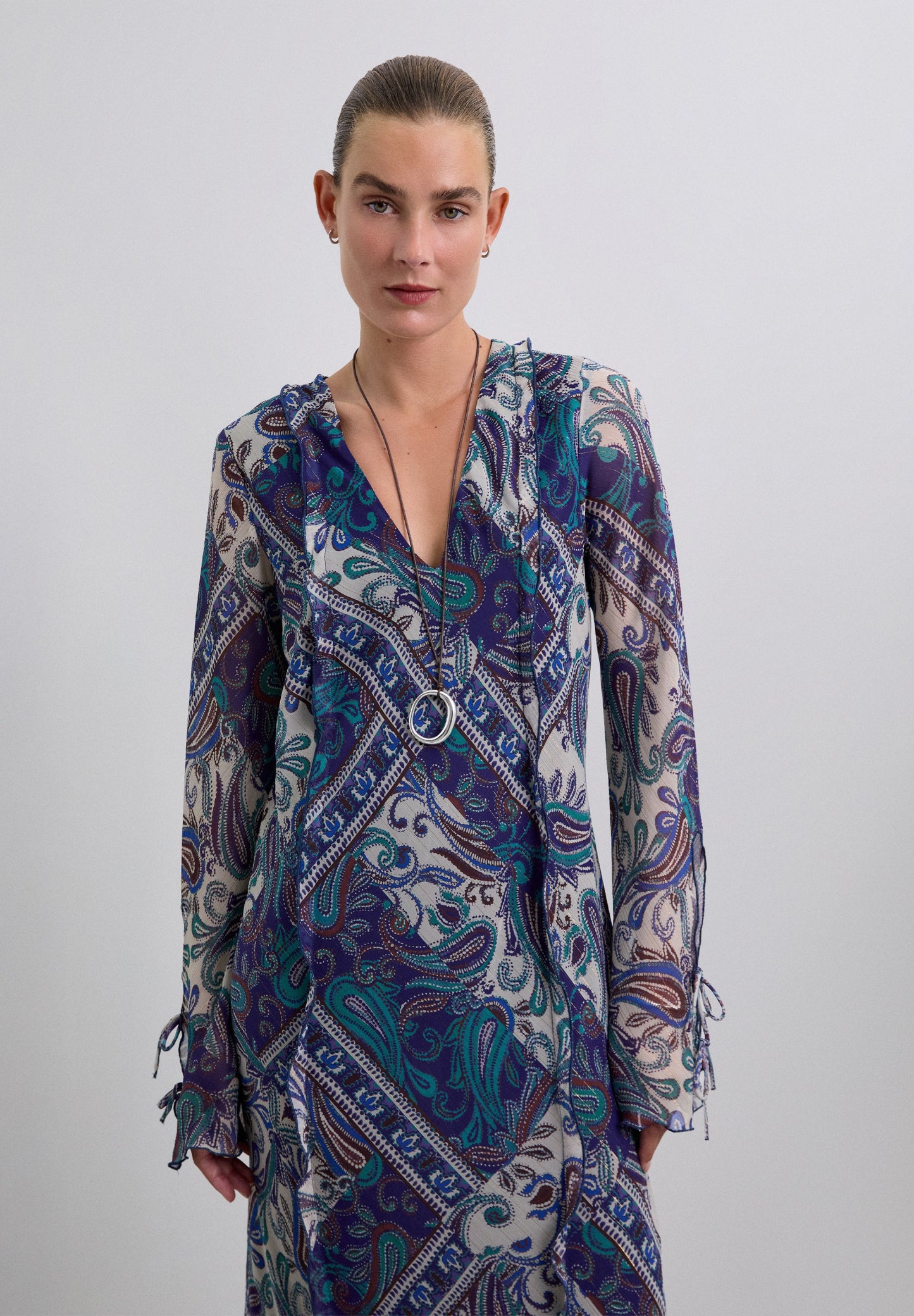 LONG FLOWING PAISLEY DRESS