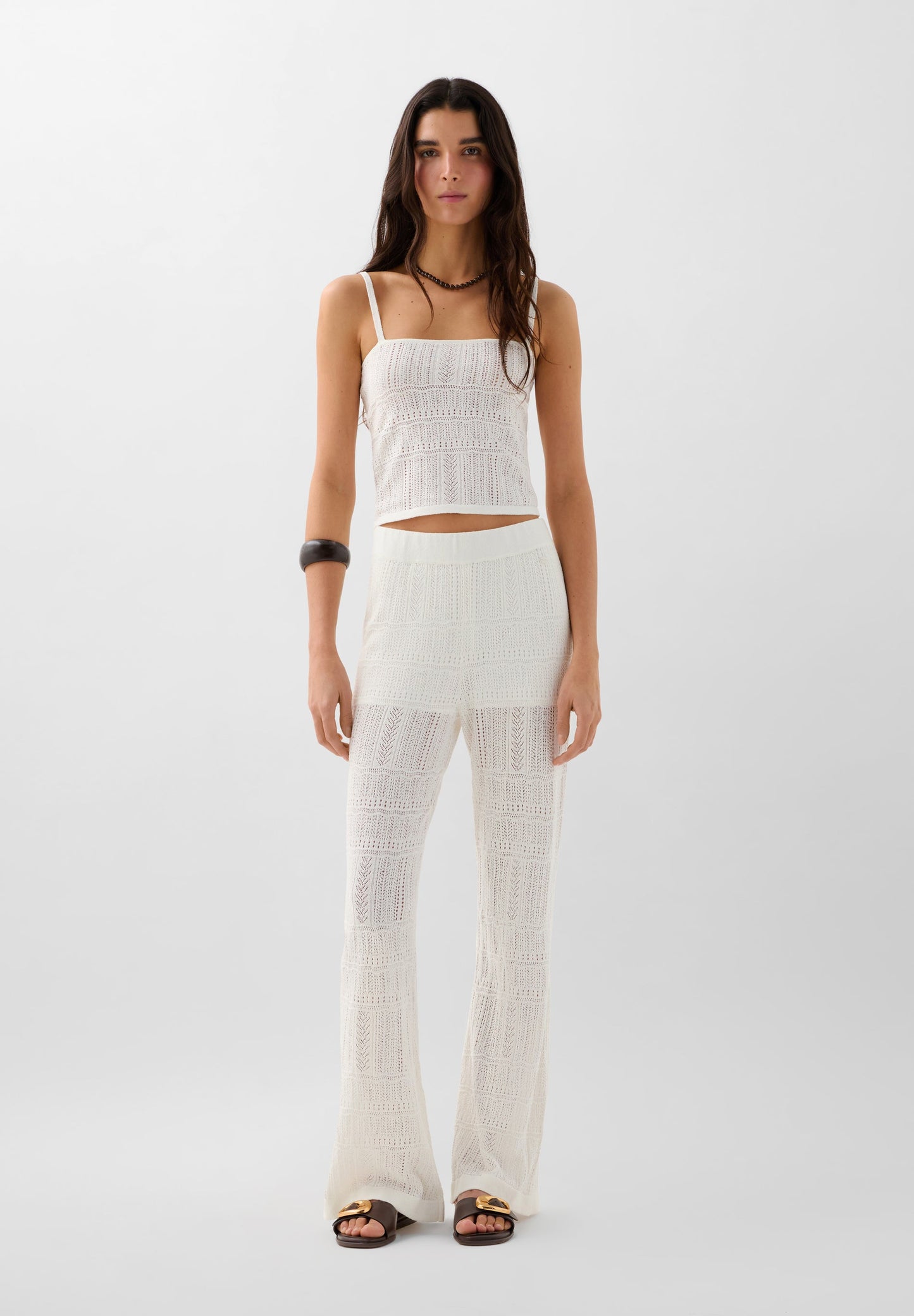 POINTELLE FLARED TROUSERS
