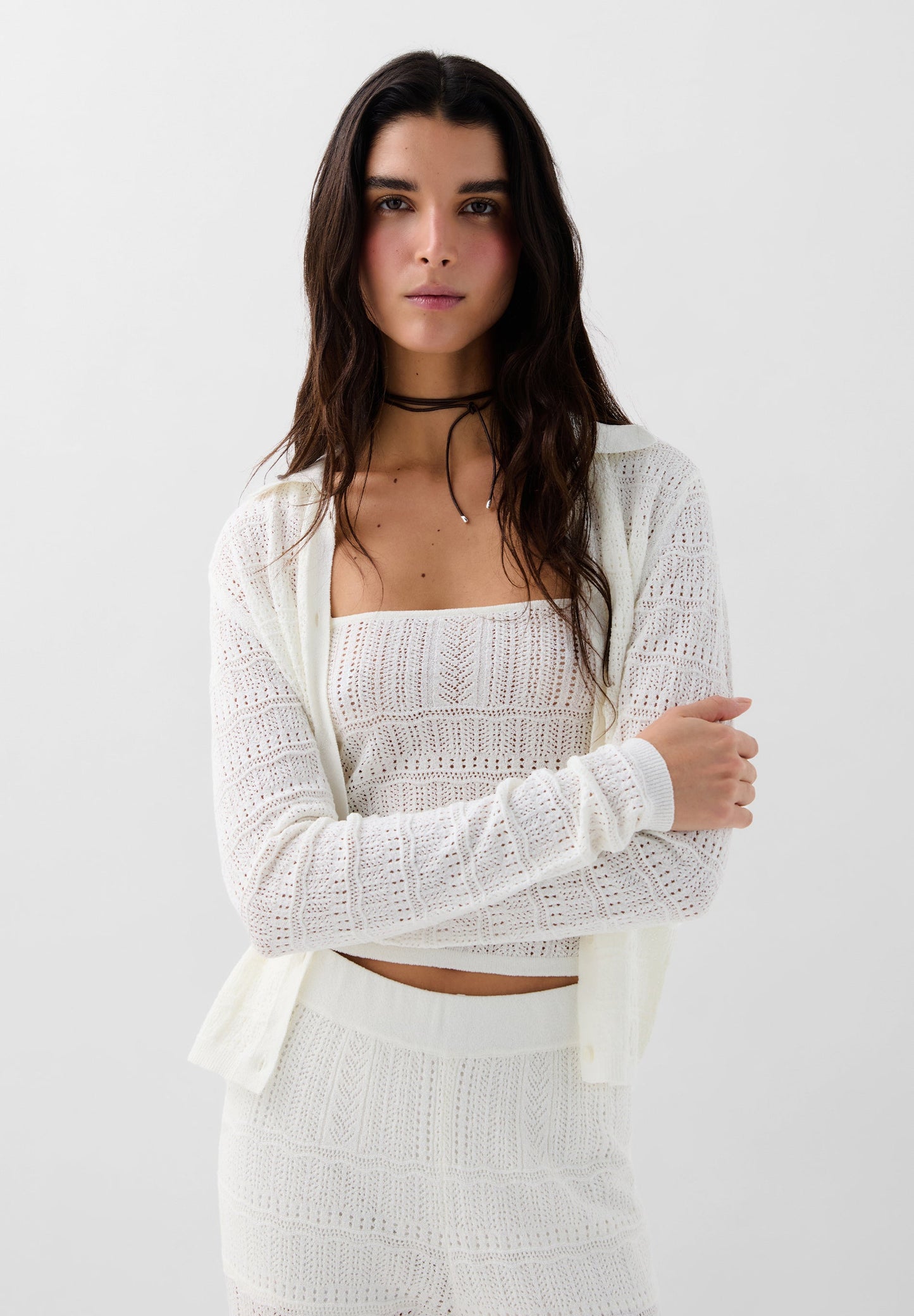CROCHET LINEN CARDIGAN