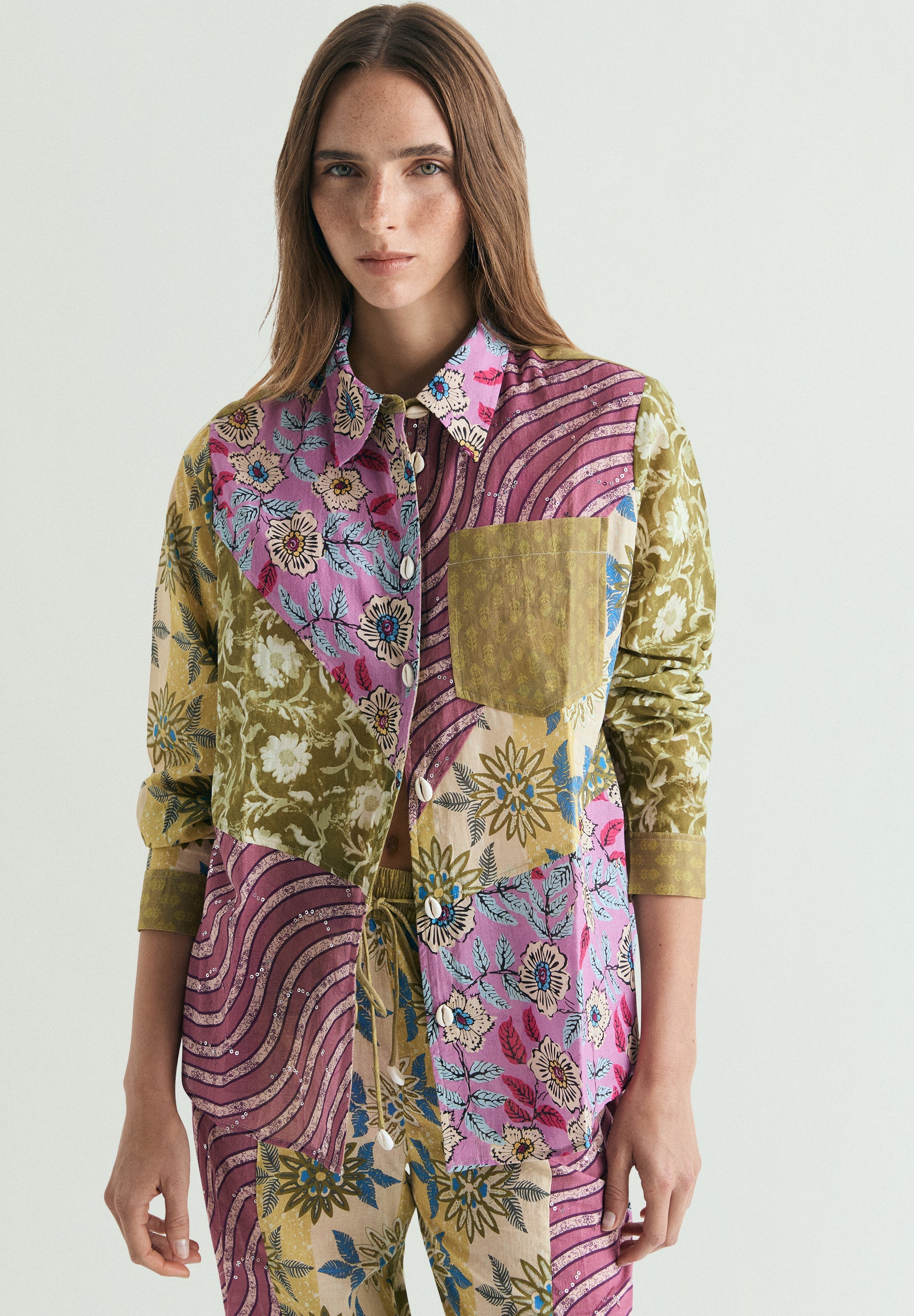 MULTICOLOURED PATCHWORK SHIRT