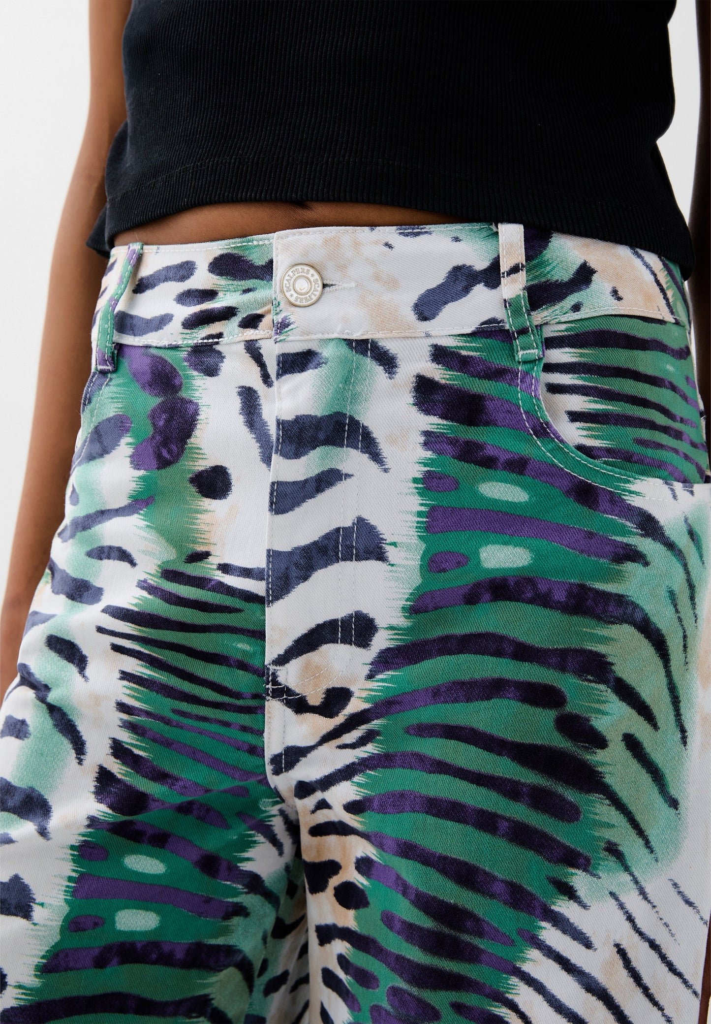 PRINTED CULOTTES JEANS