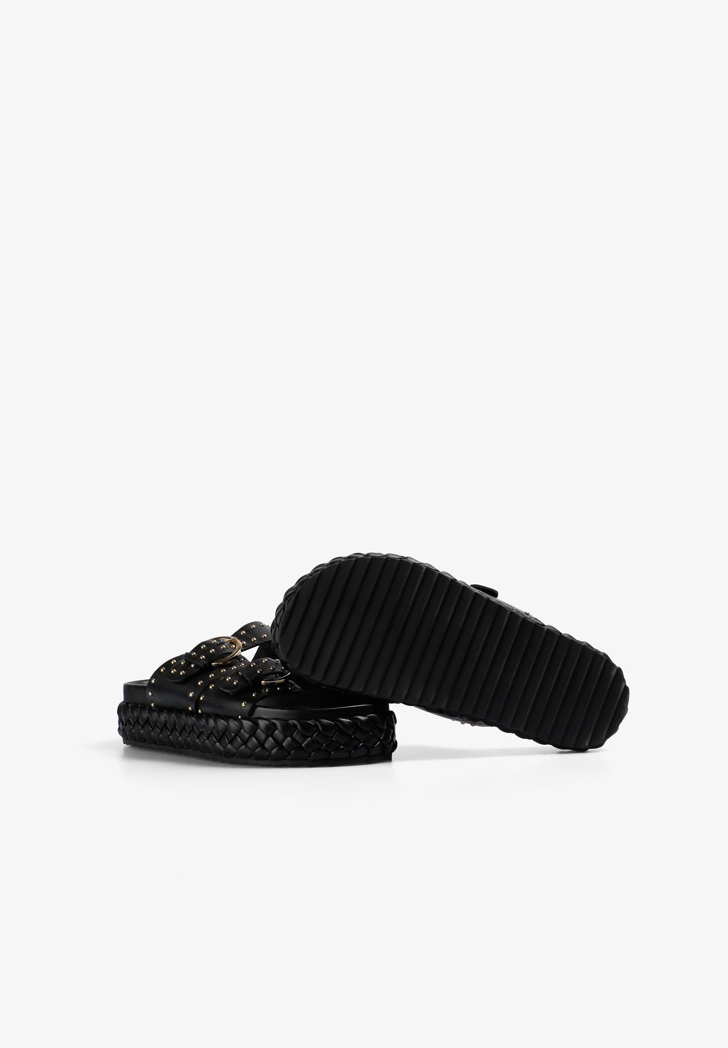 SANDALS WITH BUCKLES AND STUDS