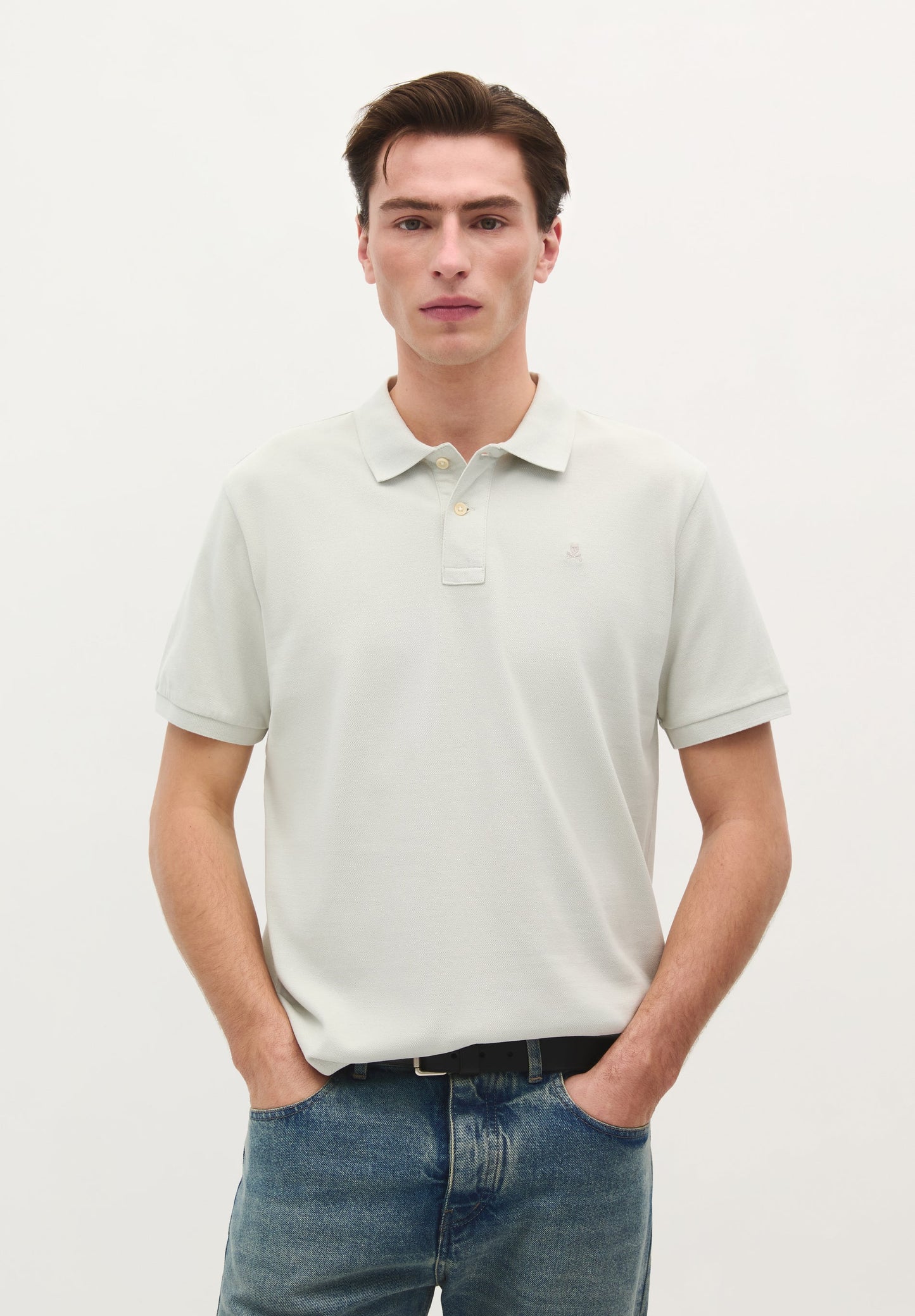 BASIC POLO SHIRT WITH SKULL DETAIL
