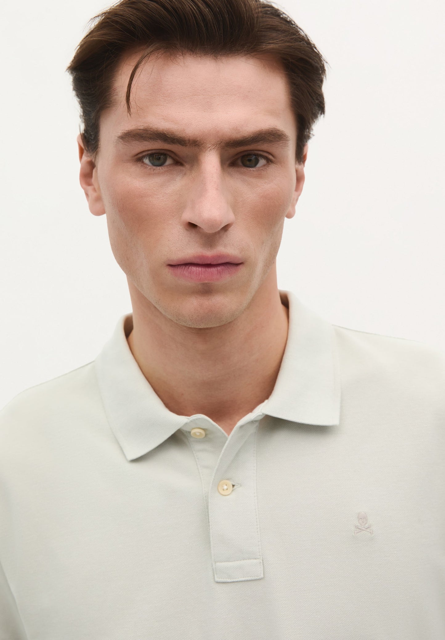 BASIC POLO SHIRT WITH SKULL DETAIL
