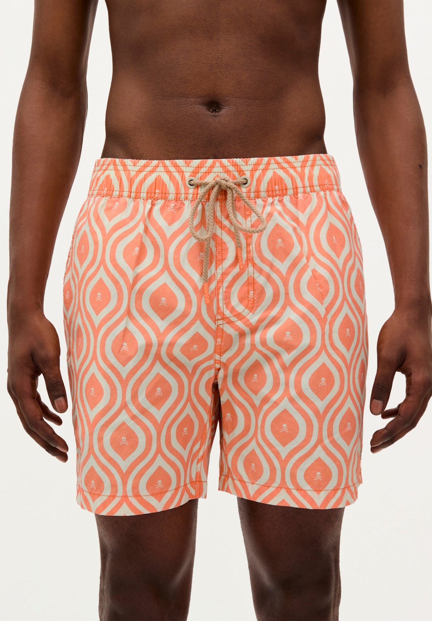 WAVED PRINT SWIMMING TRUNKS
