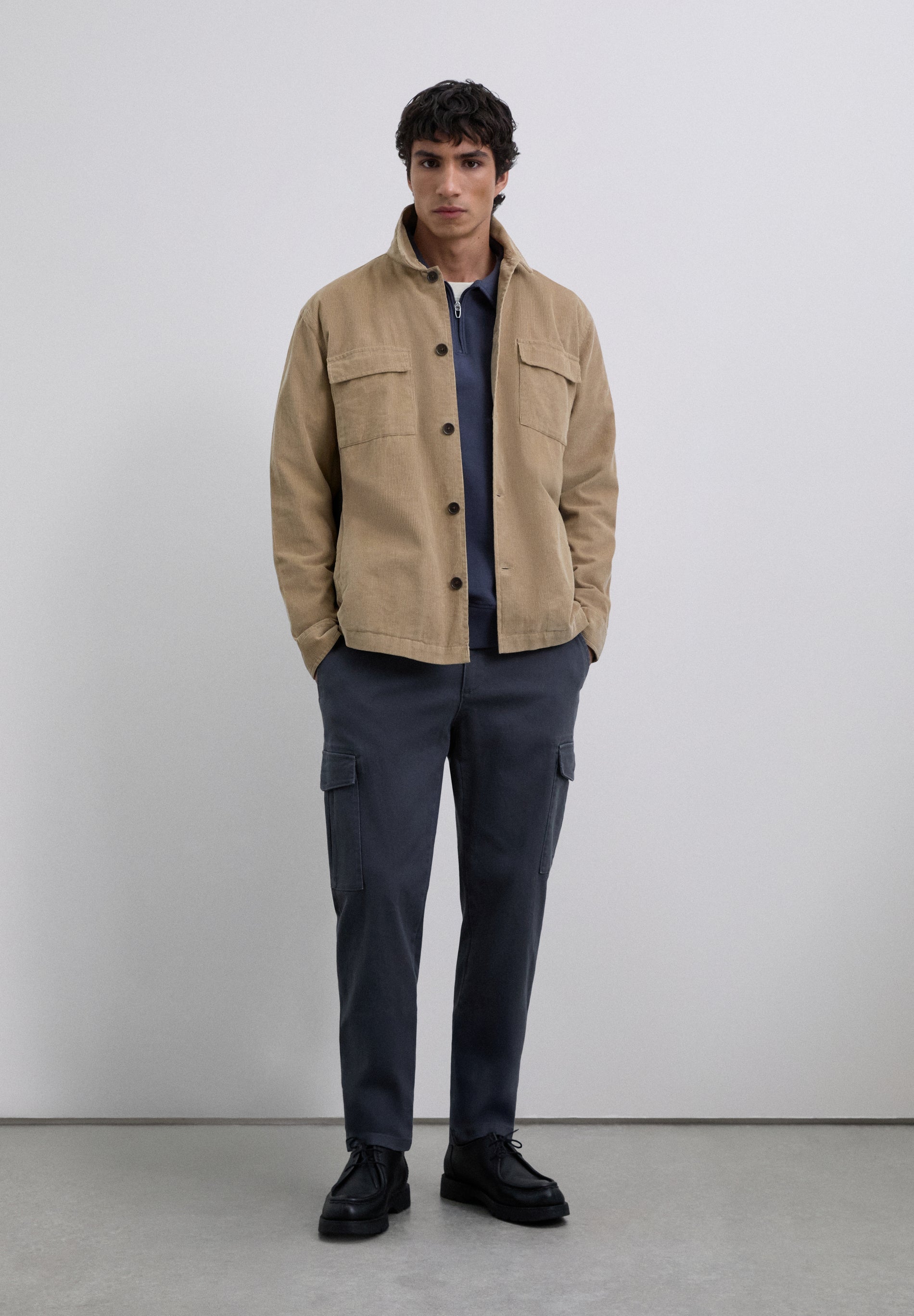 CROPPED FIT CARGO TROUSERS