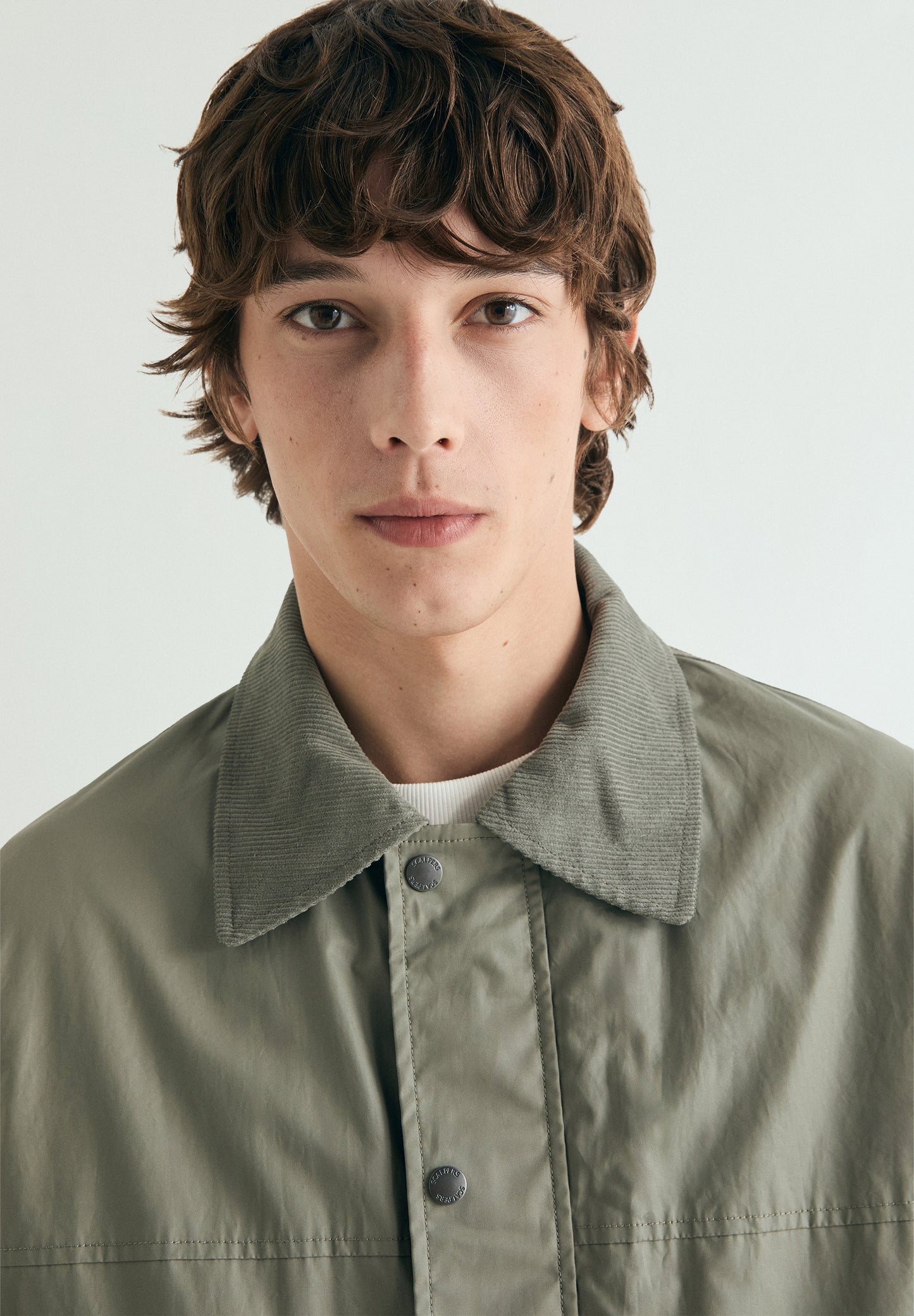 WAXED JACKET WITH SNAP BUTTONS