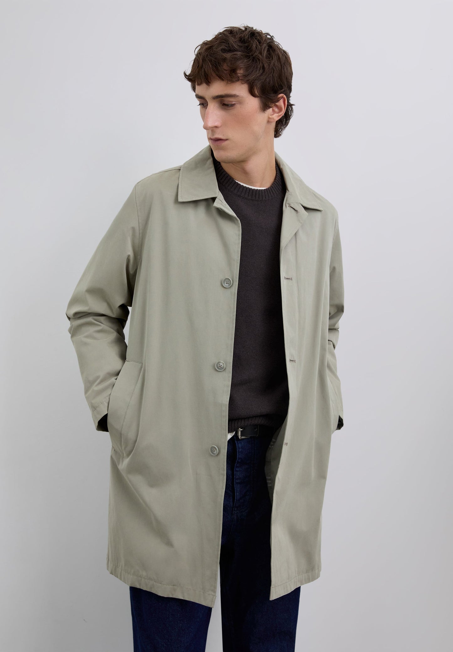 LIGHTWEIGHT SKULL PRINT TRENCH COAT