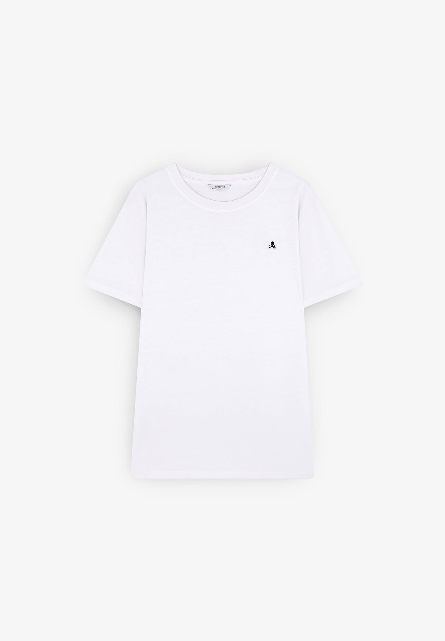 FADED T-SHIRT WITH EMBROIDERED SKULL