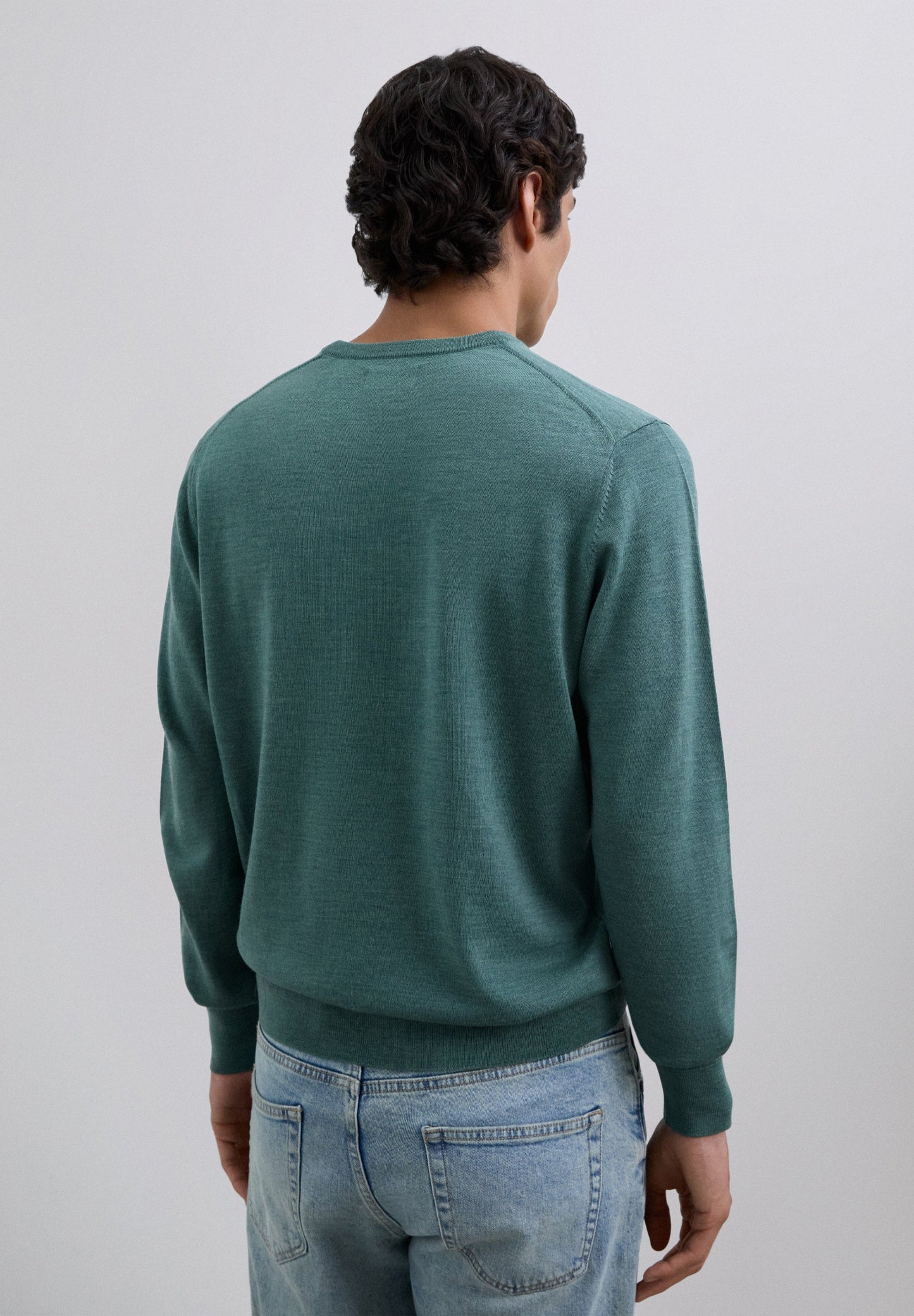 WOOL SWEATER WITH EMBROIDERED SKULL