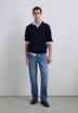 COTTON KNIT POLO SWEATER