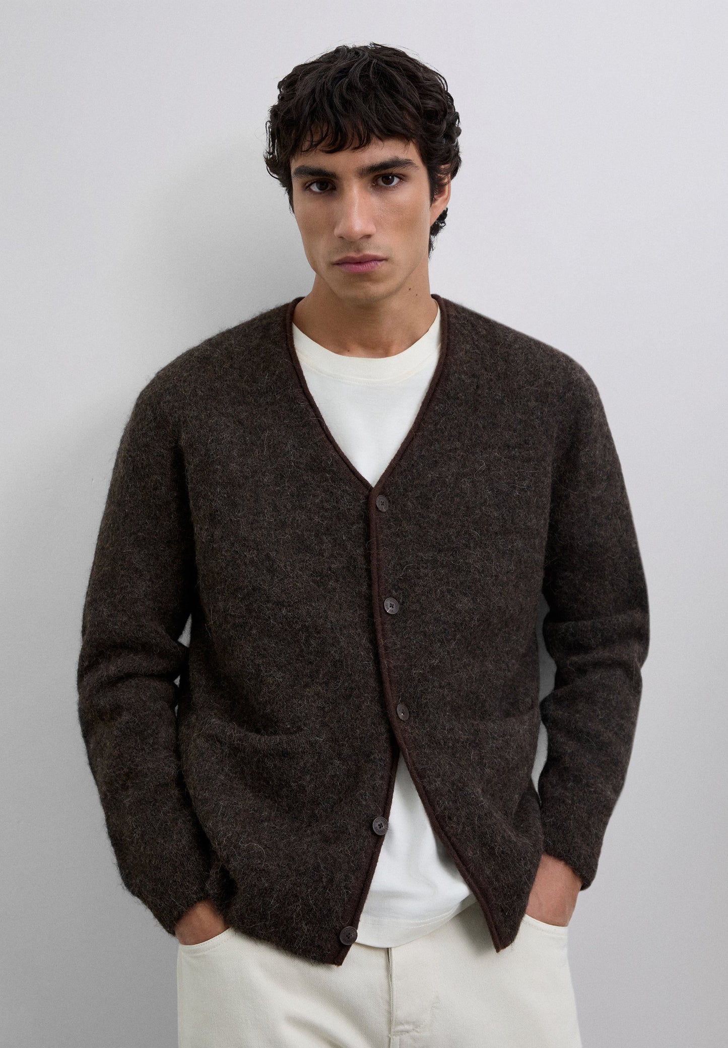 V-NECK ALPACA CARDIGAN