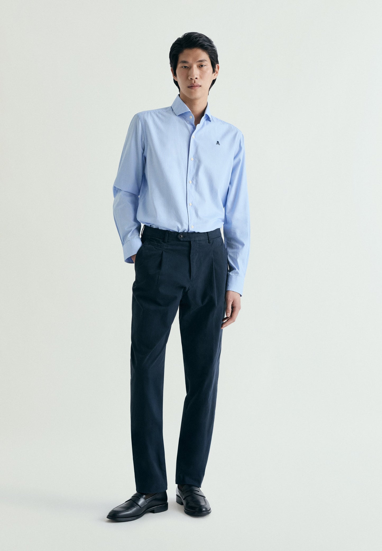 CHECKED SHIRT WITH CONTRAST EMBROIDERY