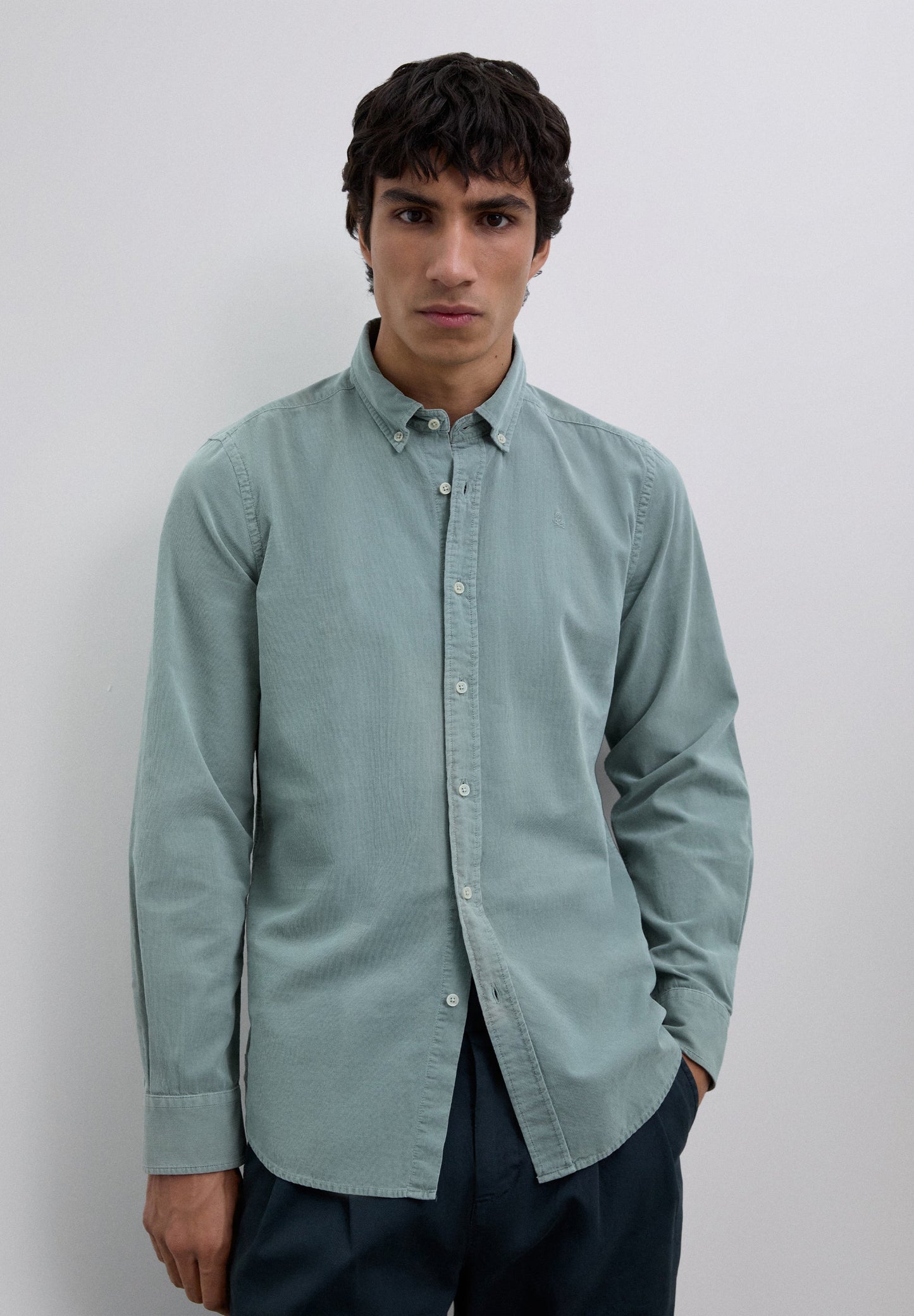 MICRO-CORDUROY SKULL SHIRT