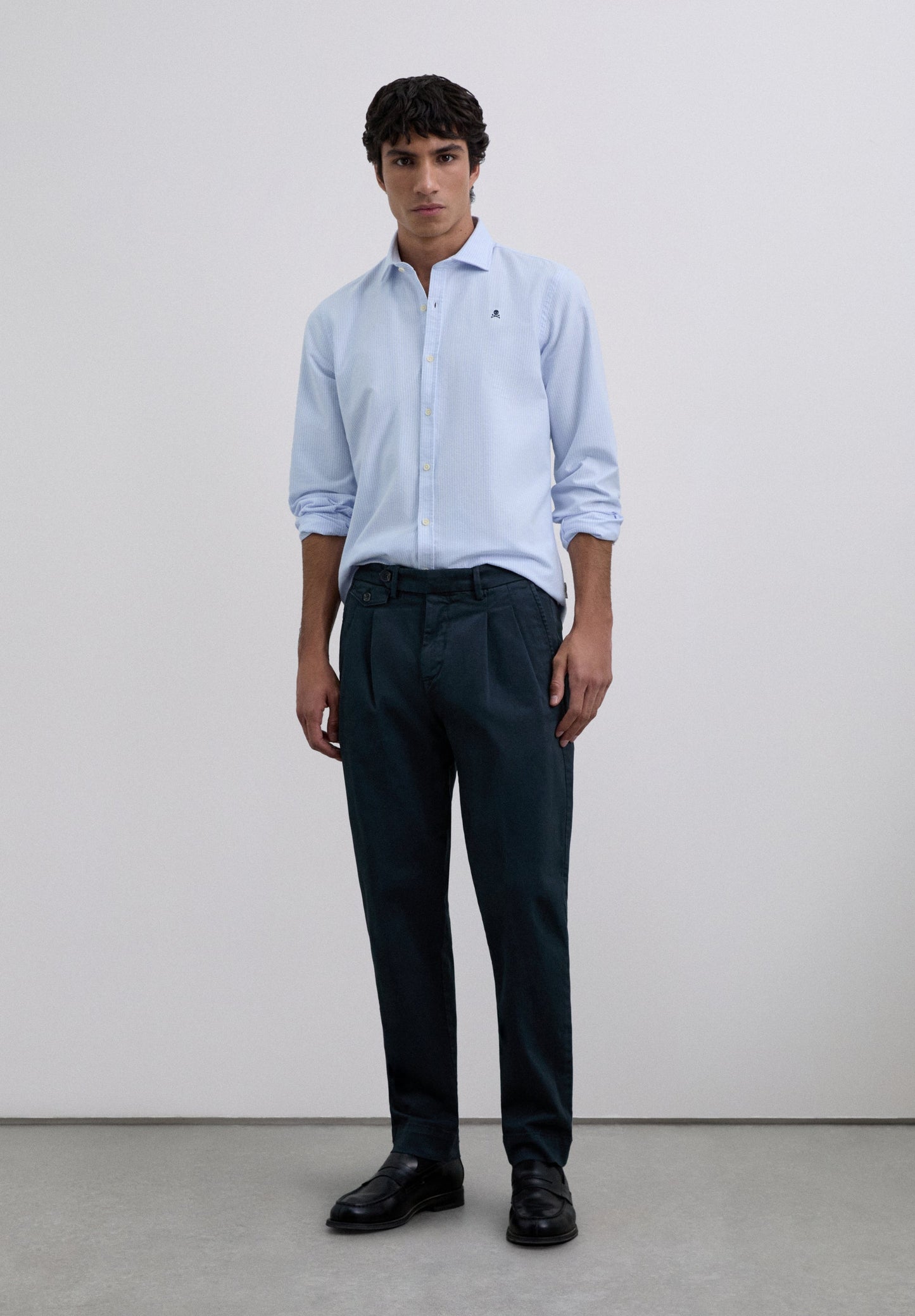 STRIPED OXFORD SHIRT WITH LOGO