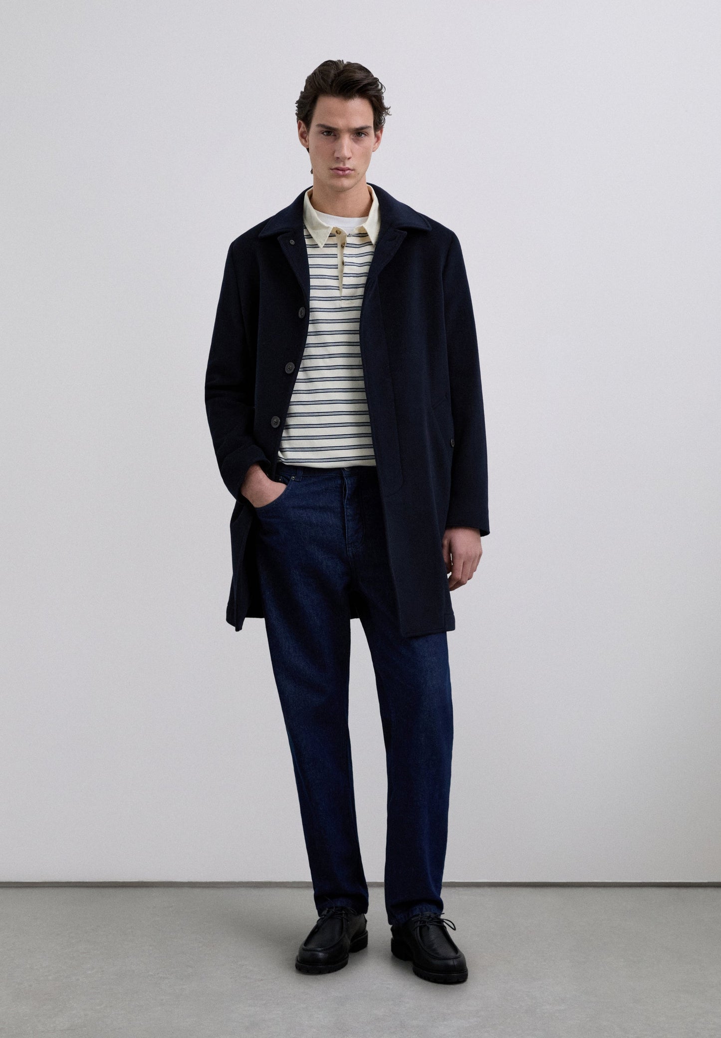 RELAXED PRINTED KNIT POLO SHIRT