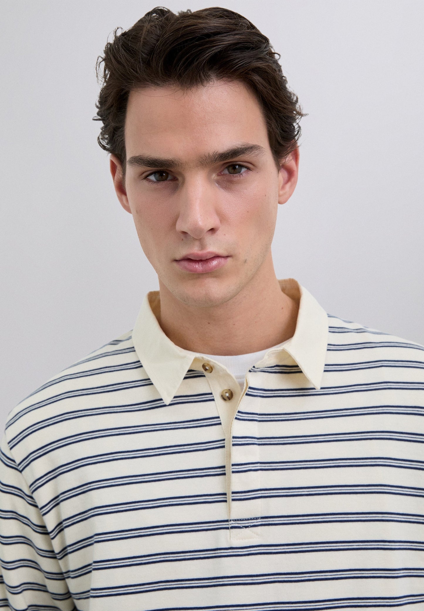RELAXED PRINTED KNIT POLO SHIRT