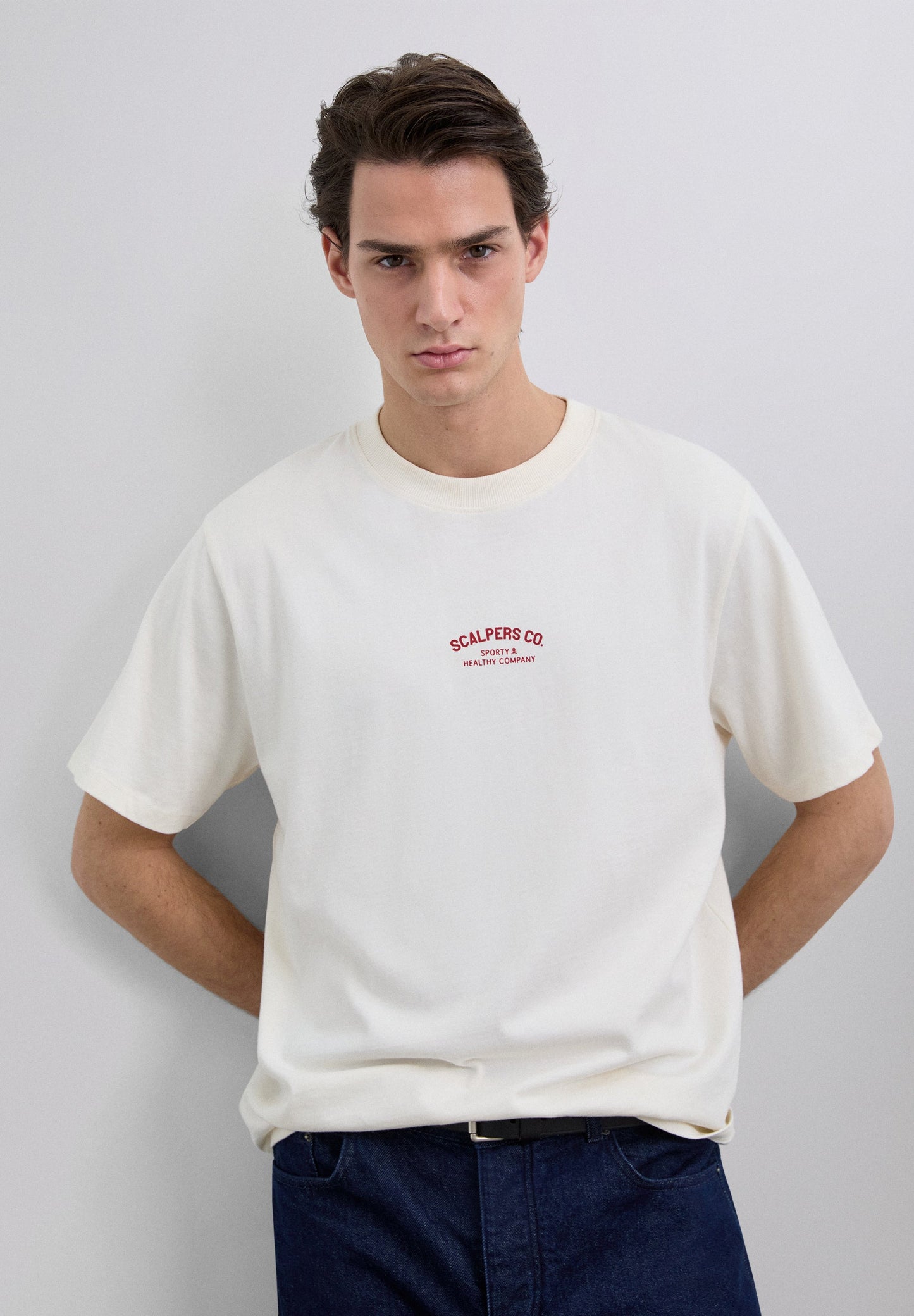 PRINT T-SHIRT WITH CONTRAST LOGO
