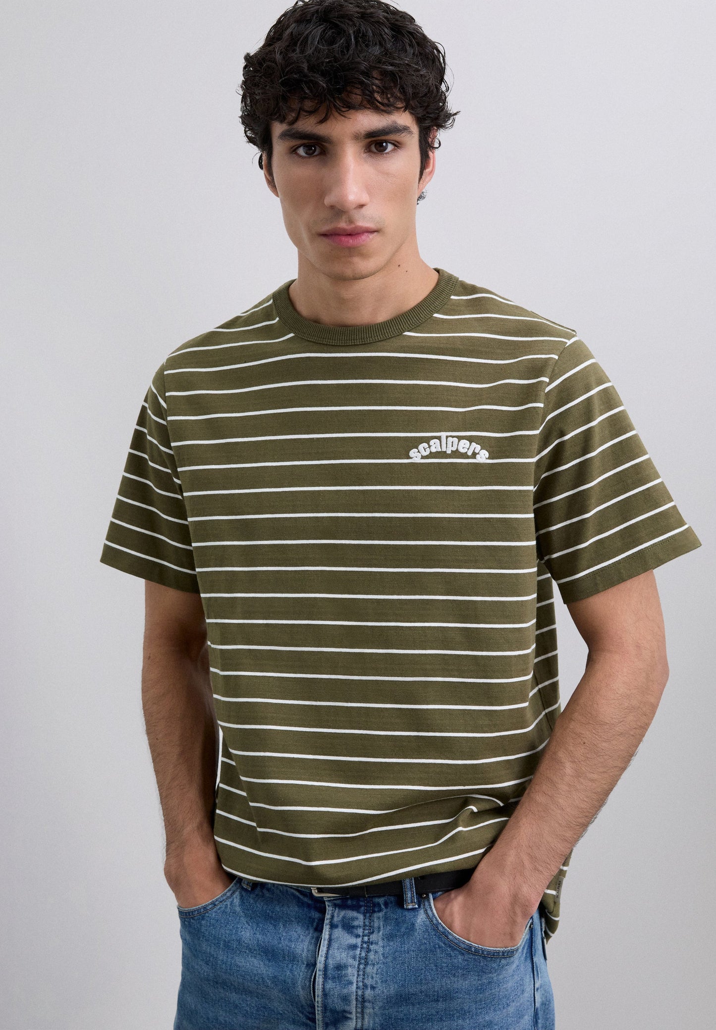 SCSTRIPESEMB TEE