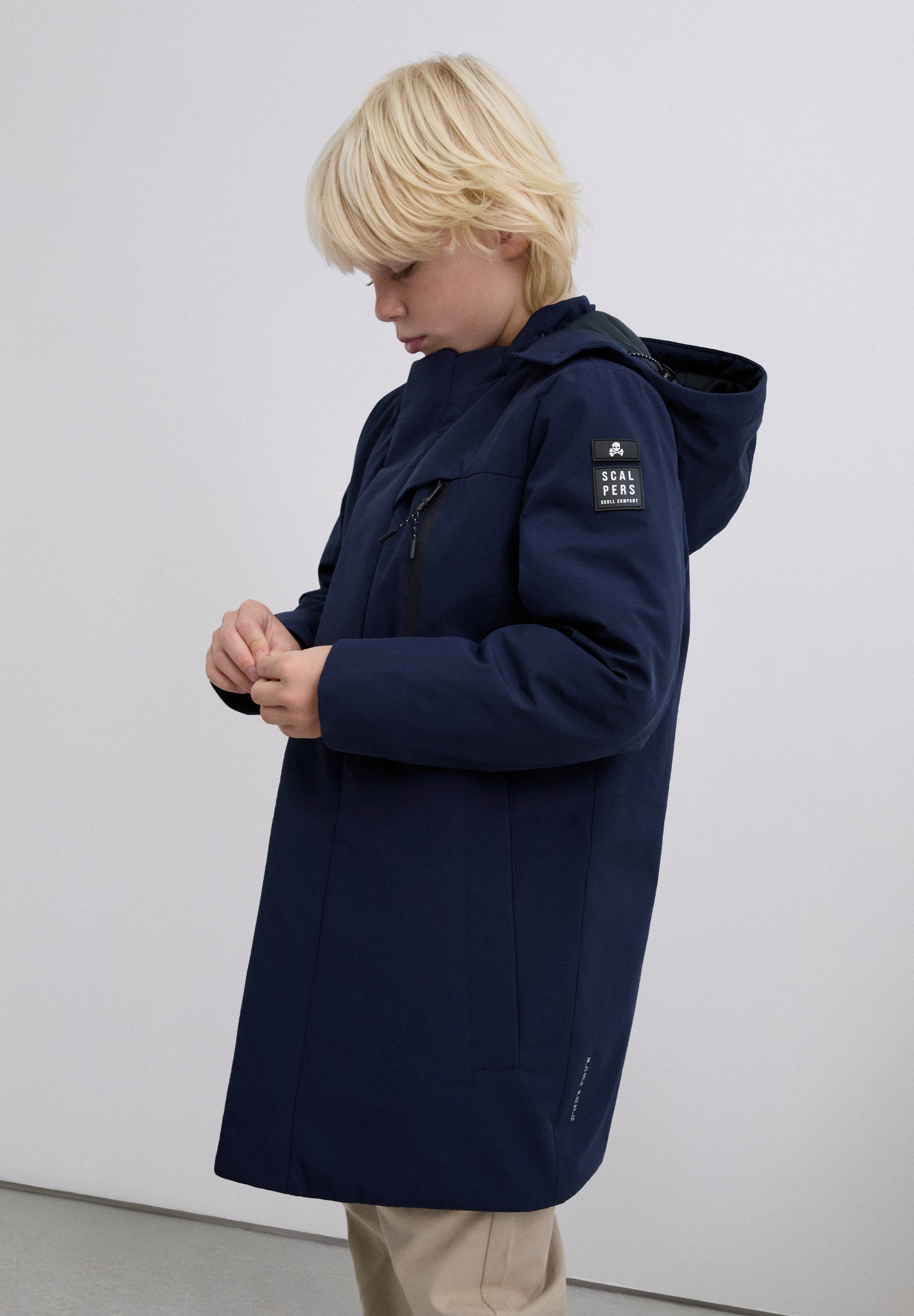 LONG PARKA WITH SIDE PATCH
