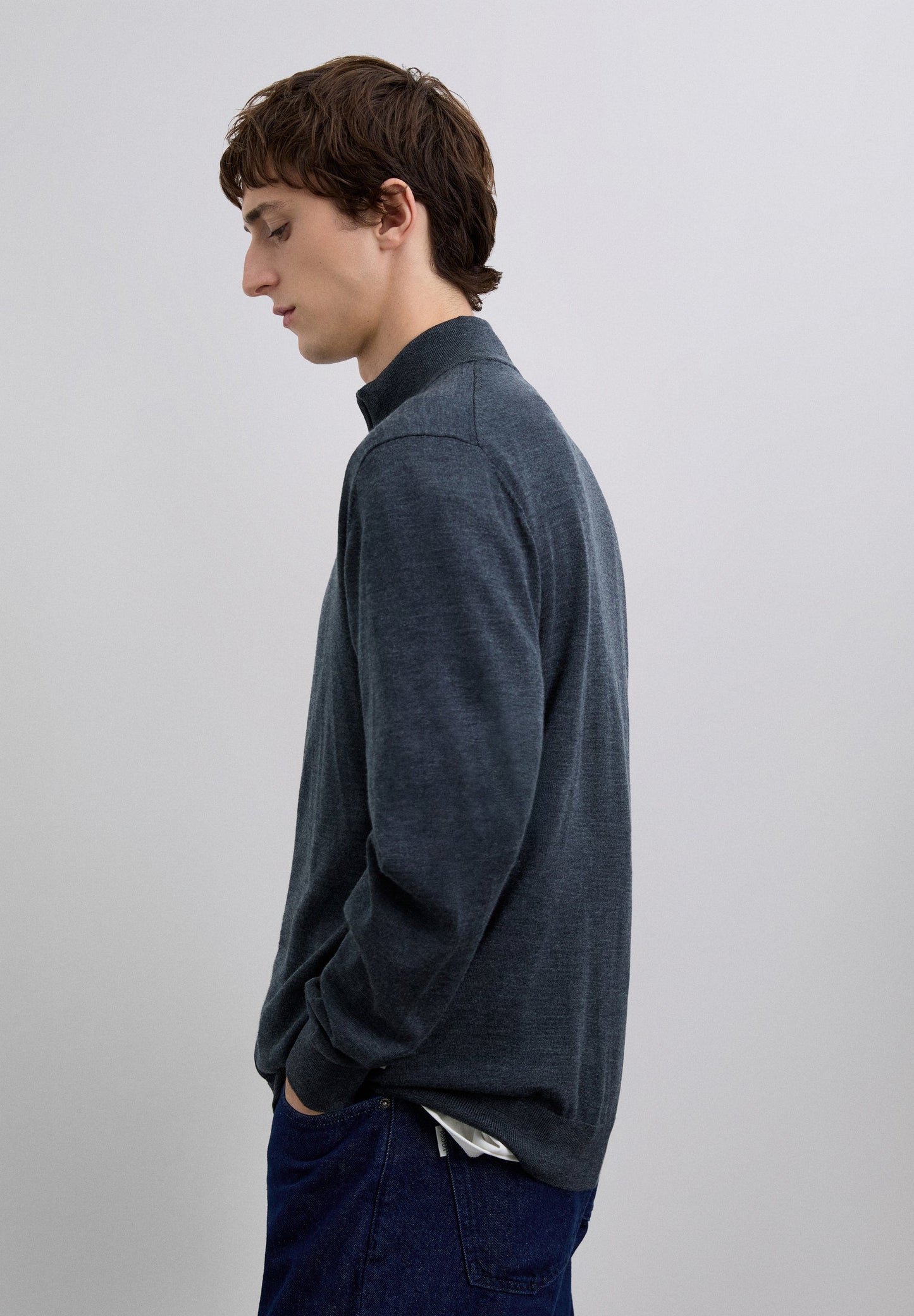 MERINO WOOL ZIP-UP CARDIGAN