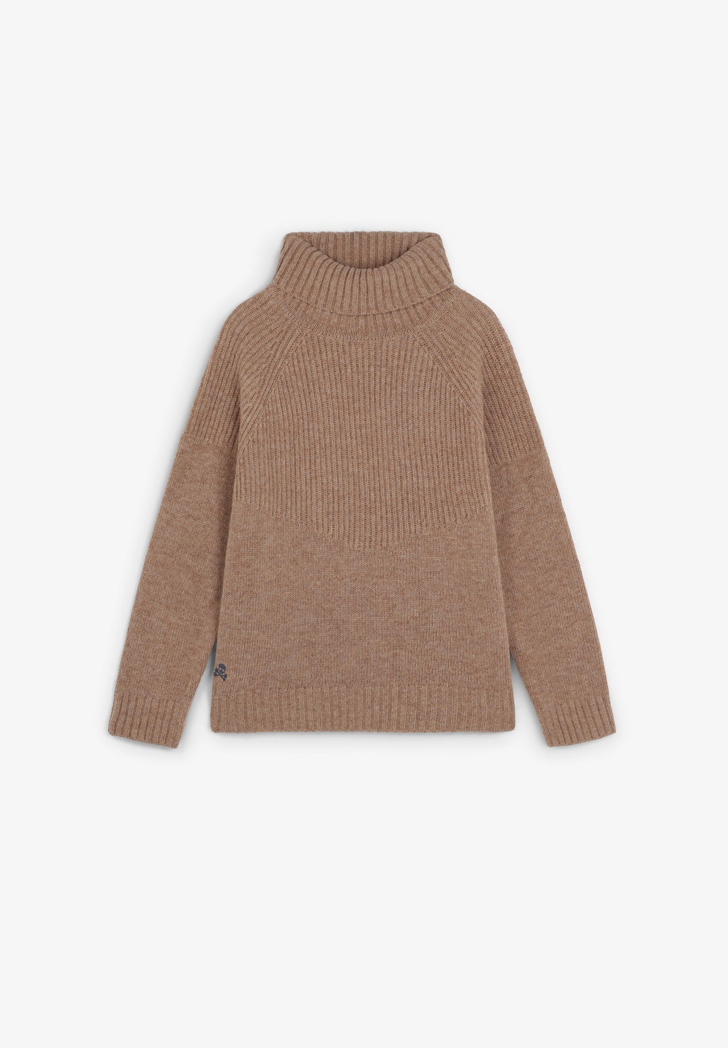 HIGH ROUND NECK RIBBED SWEATER