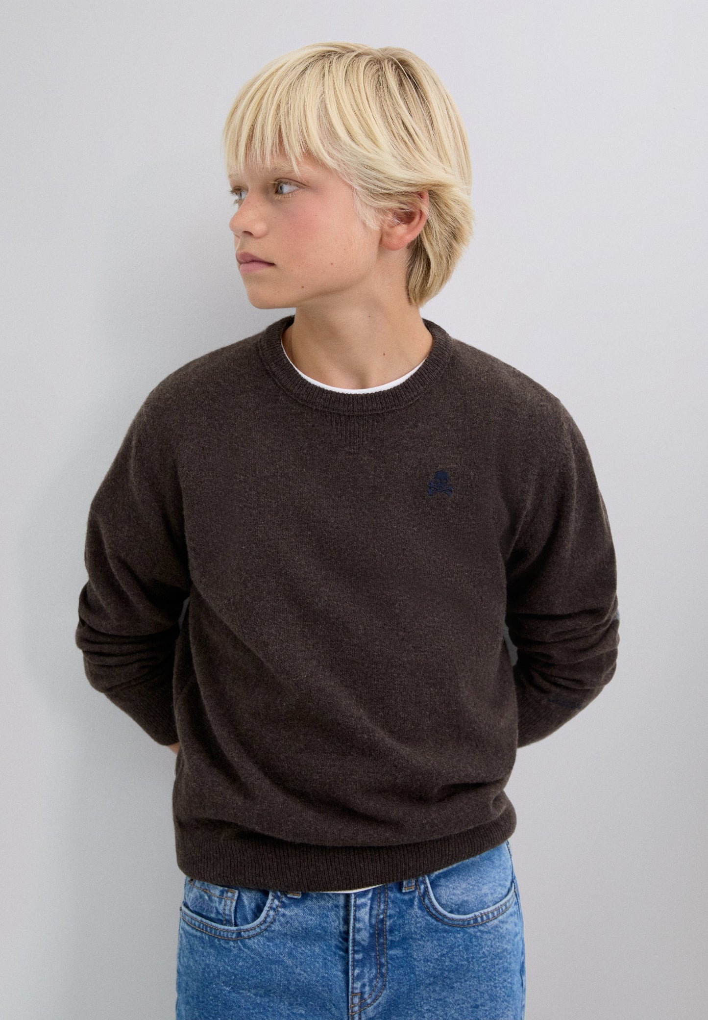 SKULL SWEATER WITH ELBOW PADS