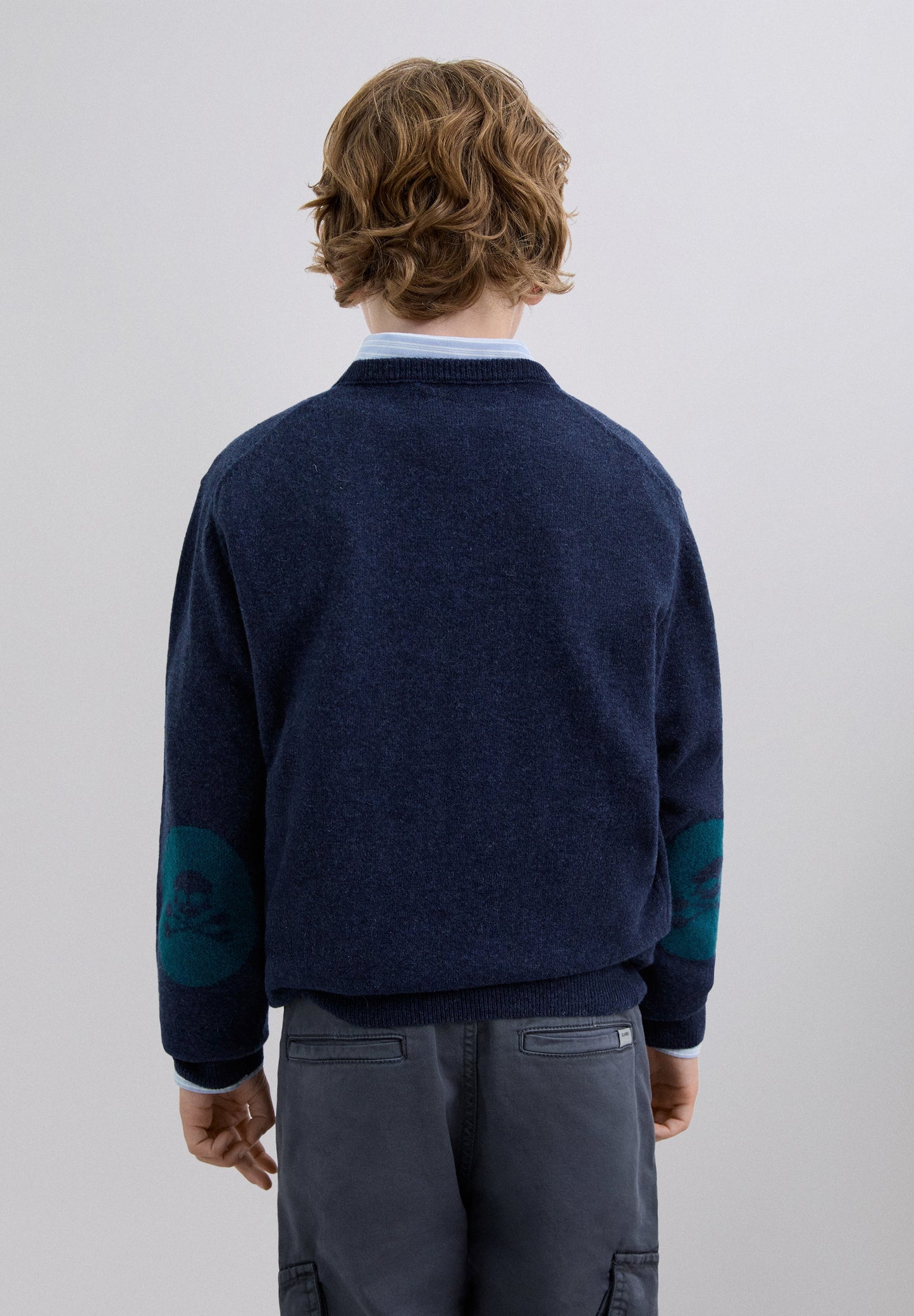 SKULL SWEATER WITH ELBOW PADS