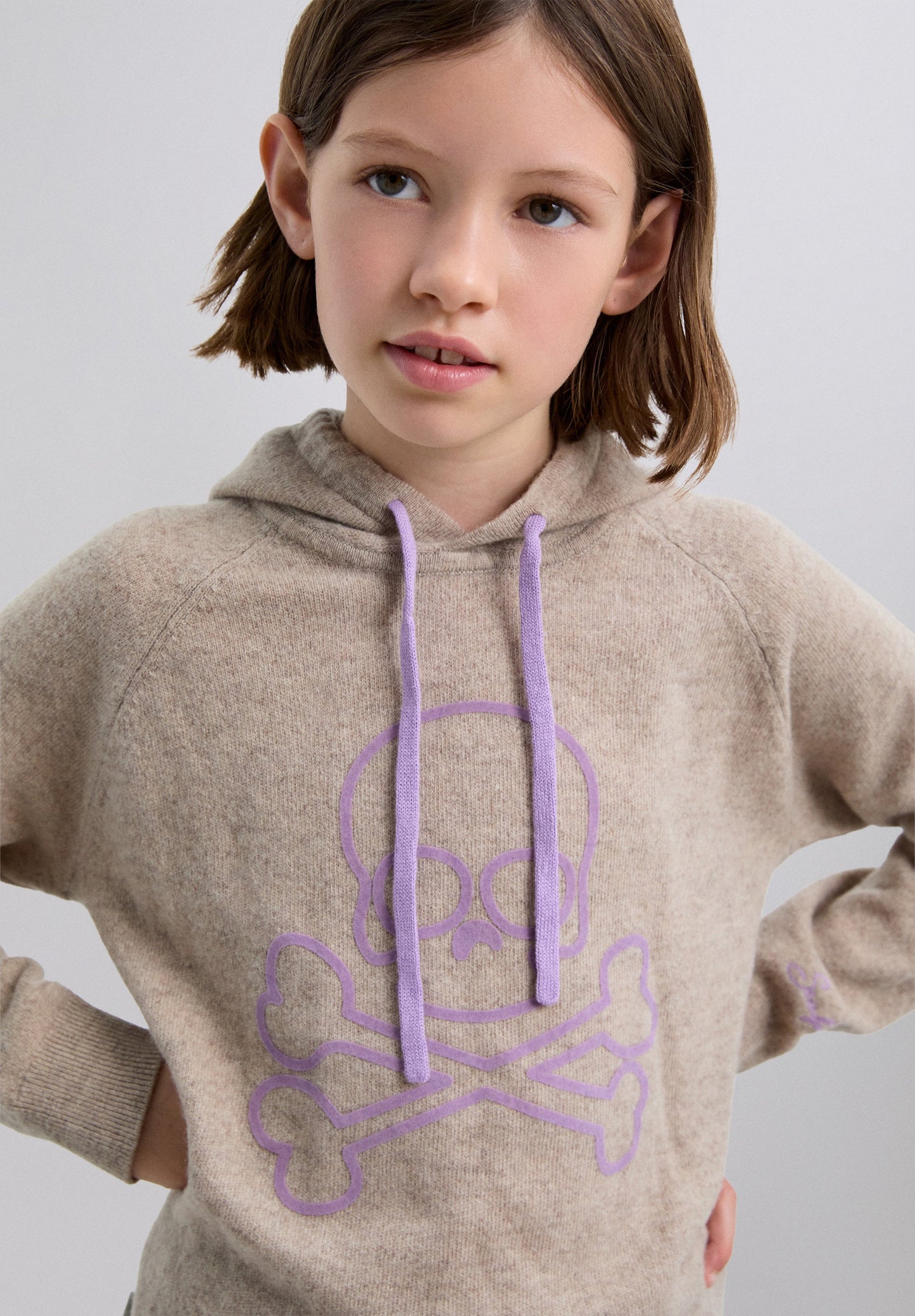 KNIT HOODIE WITH SKULL