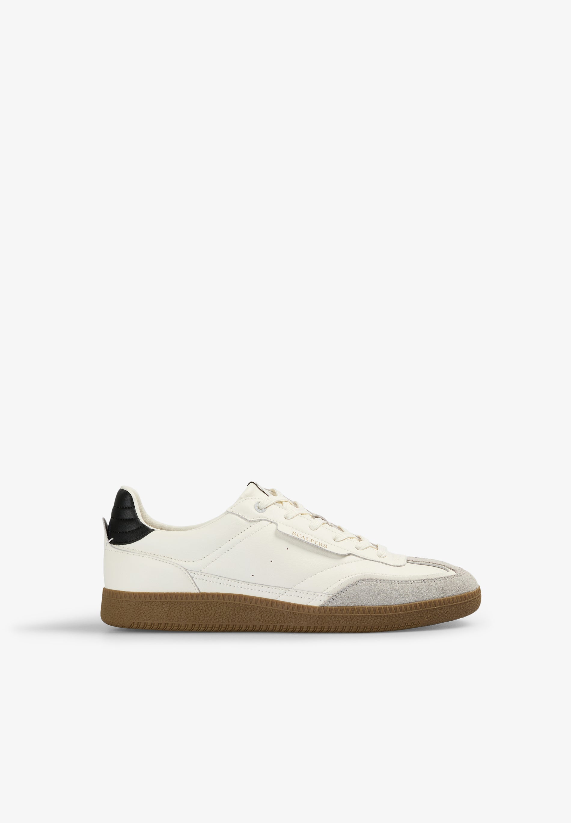 LEATHER TRAINER WITH CONTRAST SOLE