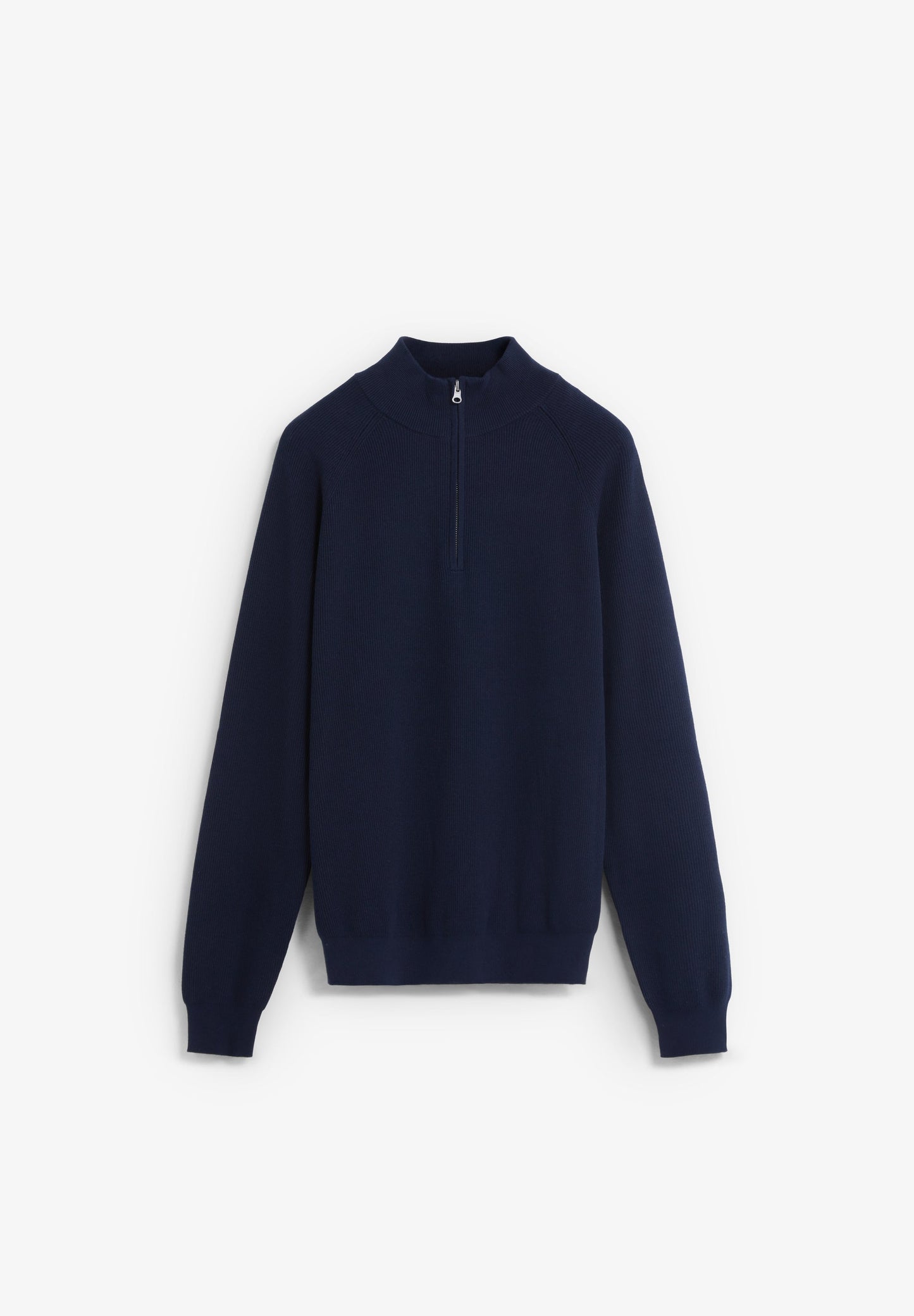 KNIT SWEATER WITH ZIP-UP MOCK NECK