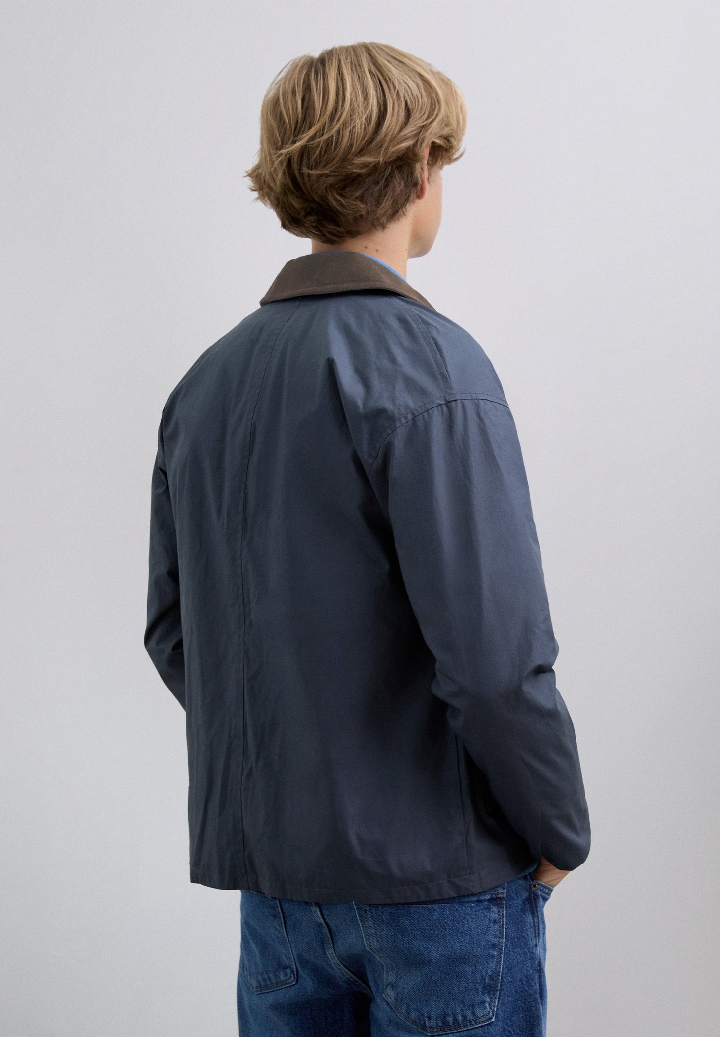 JACKET WITH CONTRAST CORDUROY COLLAR