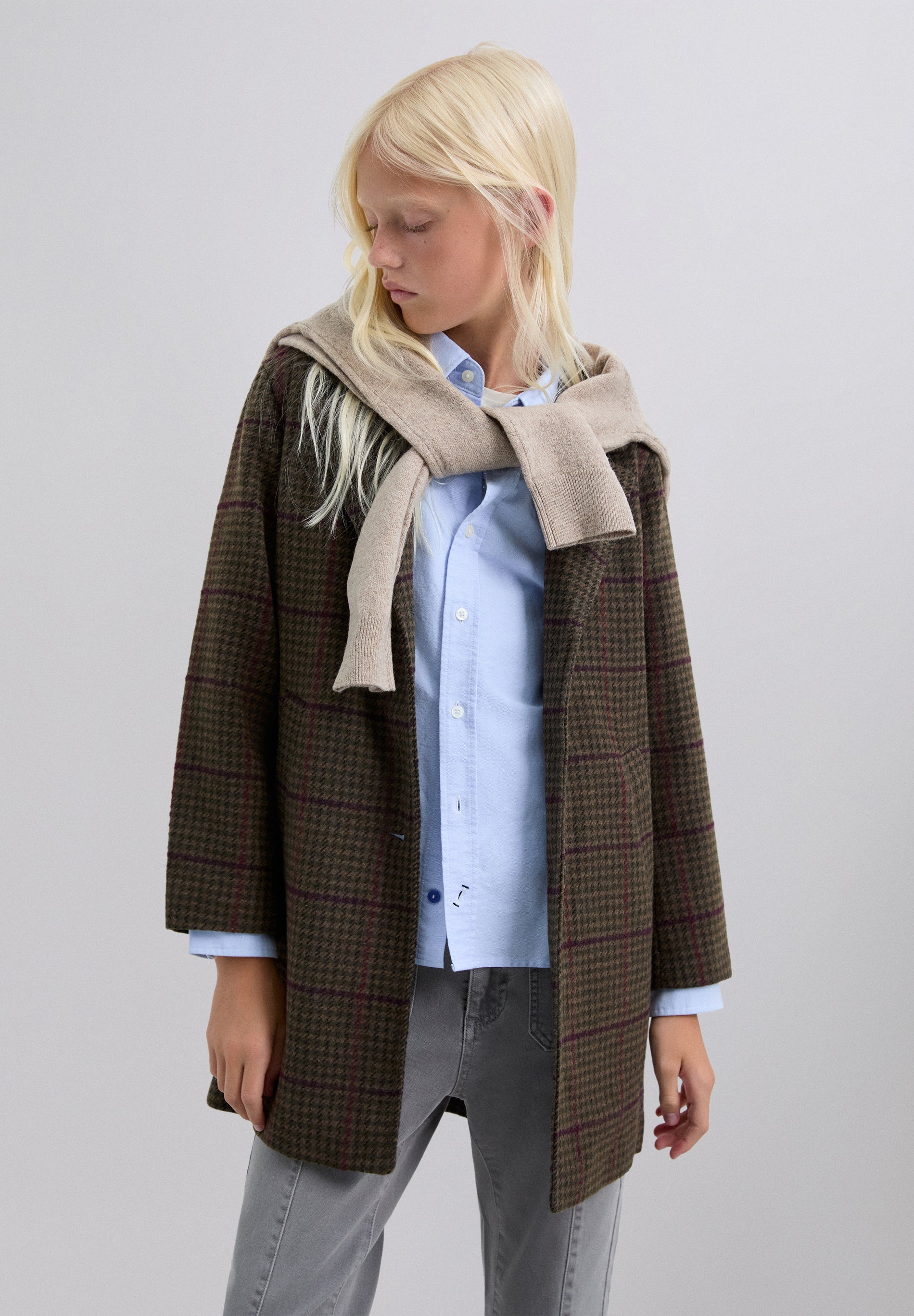 CHECK CLOTH COAT