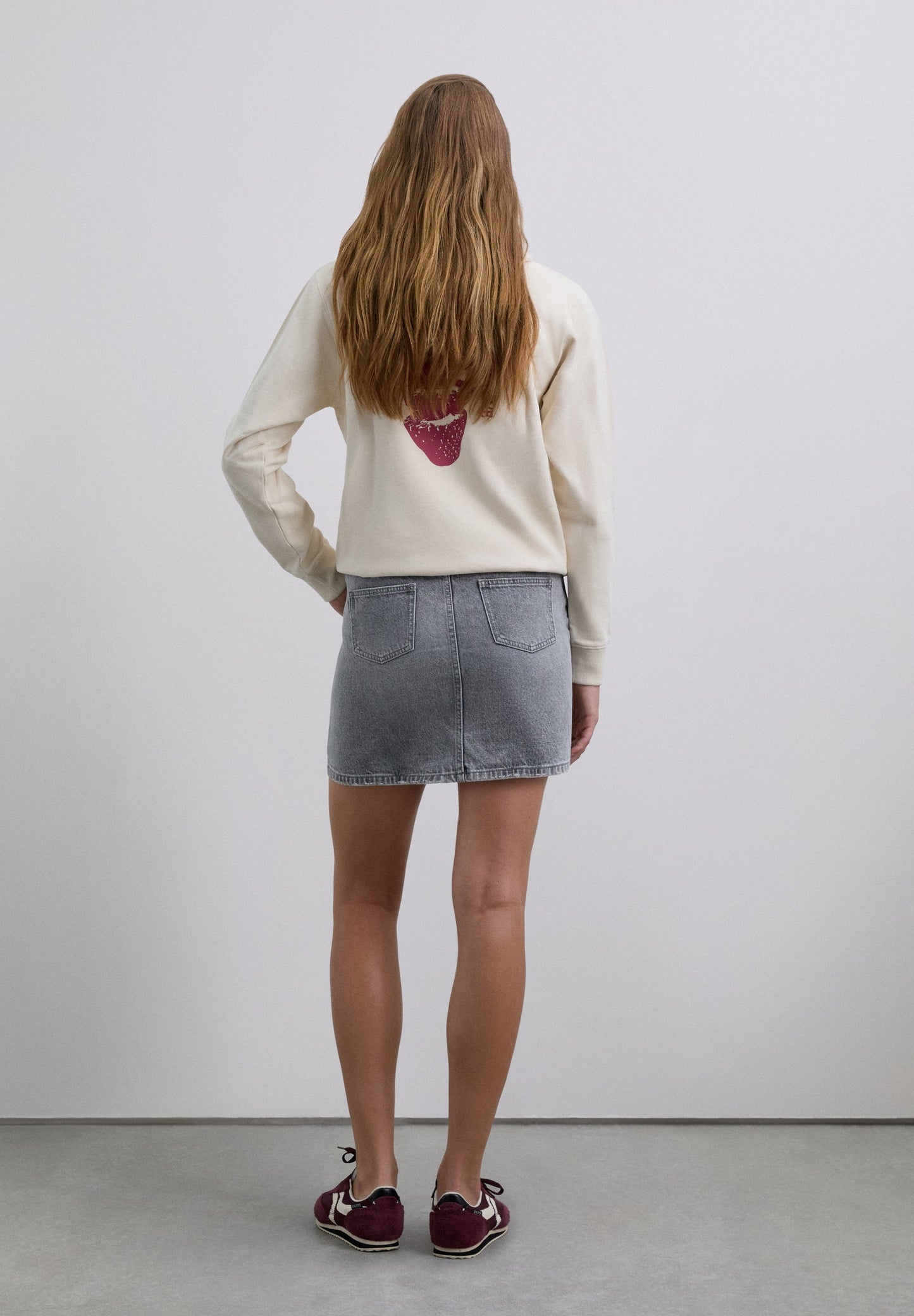 DENIM MINI SKIRT WITH STUDS