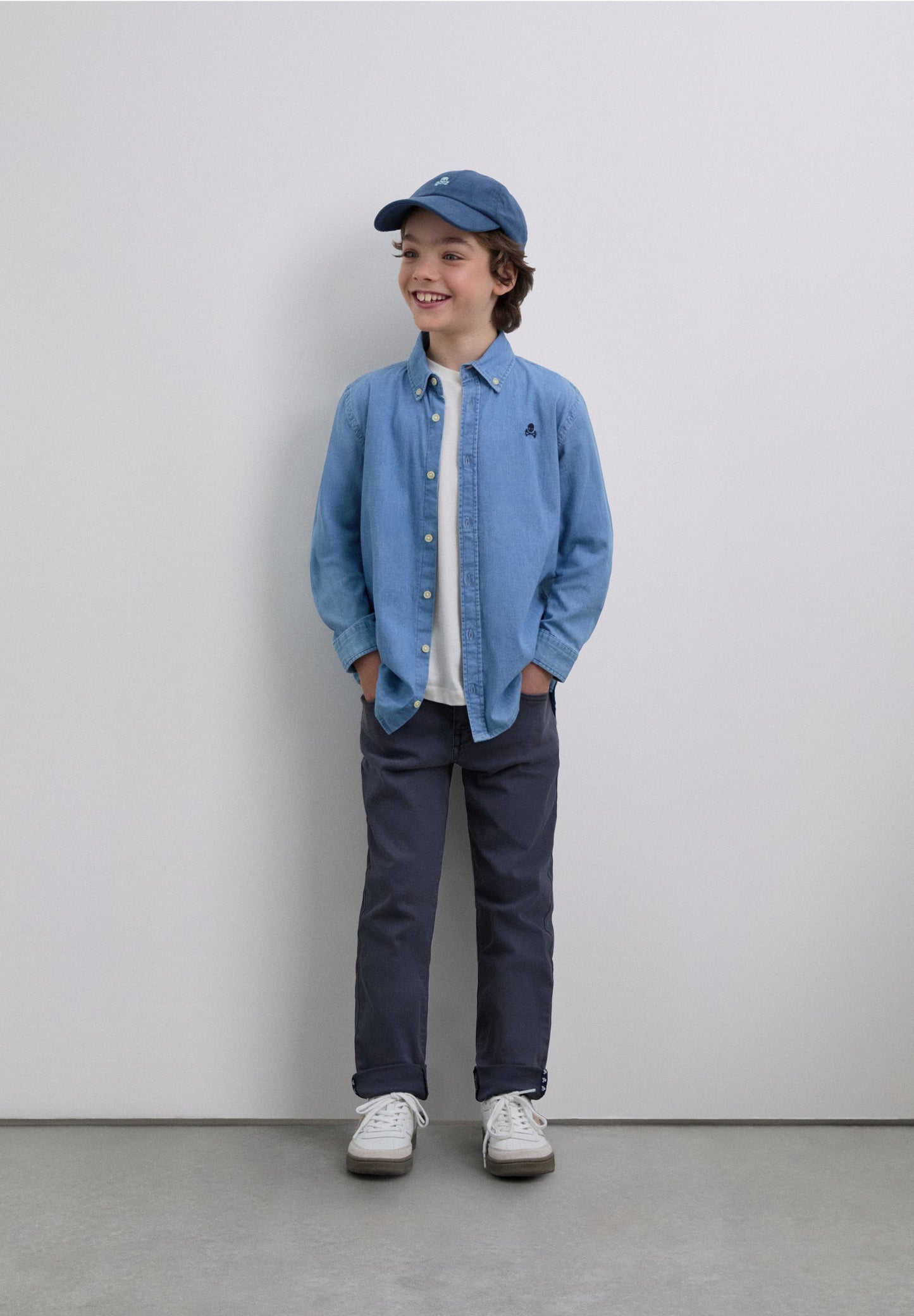 DENIM SHIRT WITH SKULL