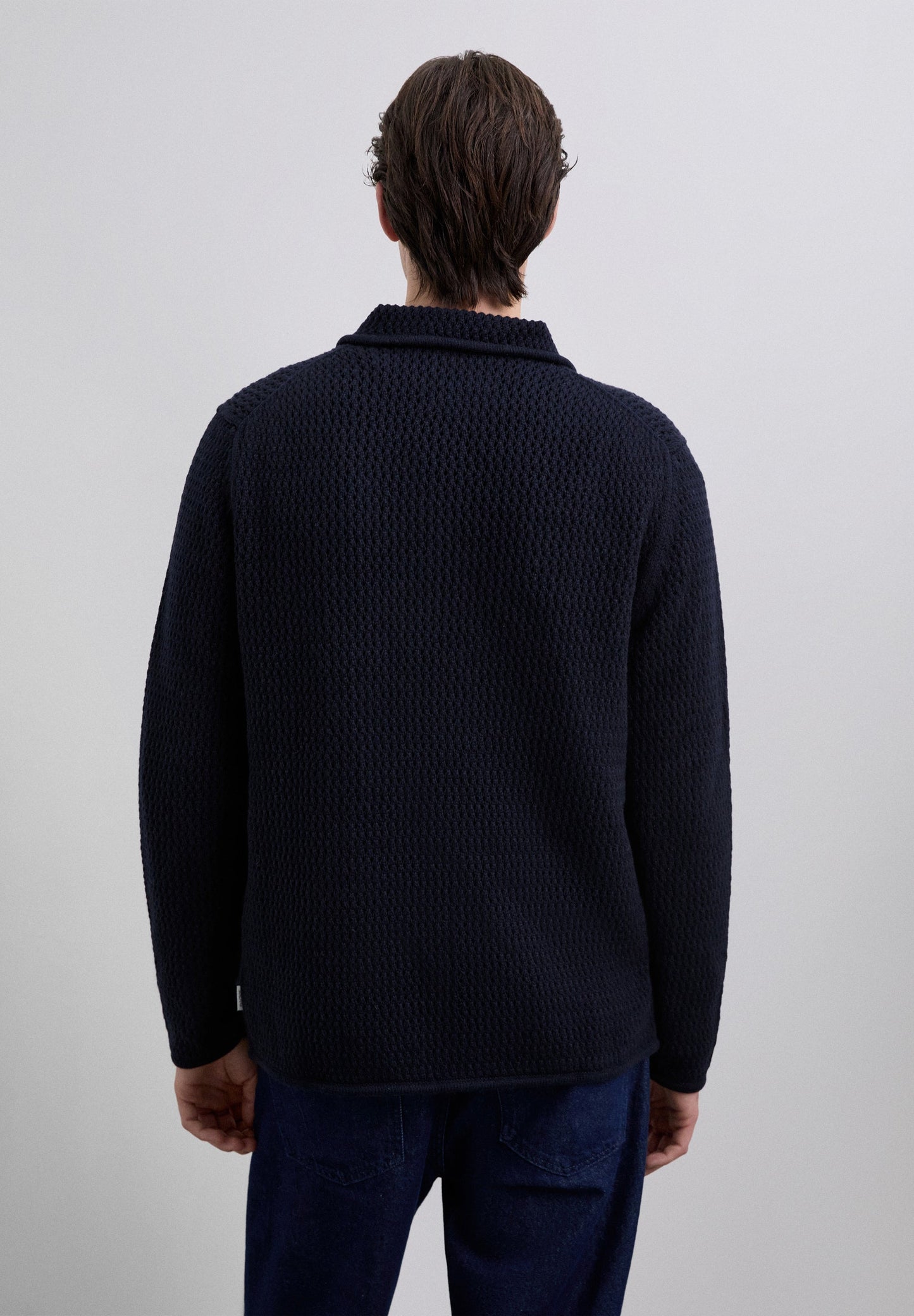COLLARED WOOL CARDIGAN