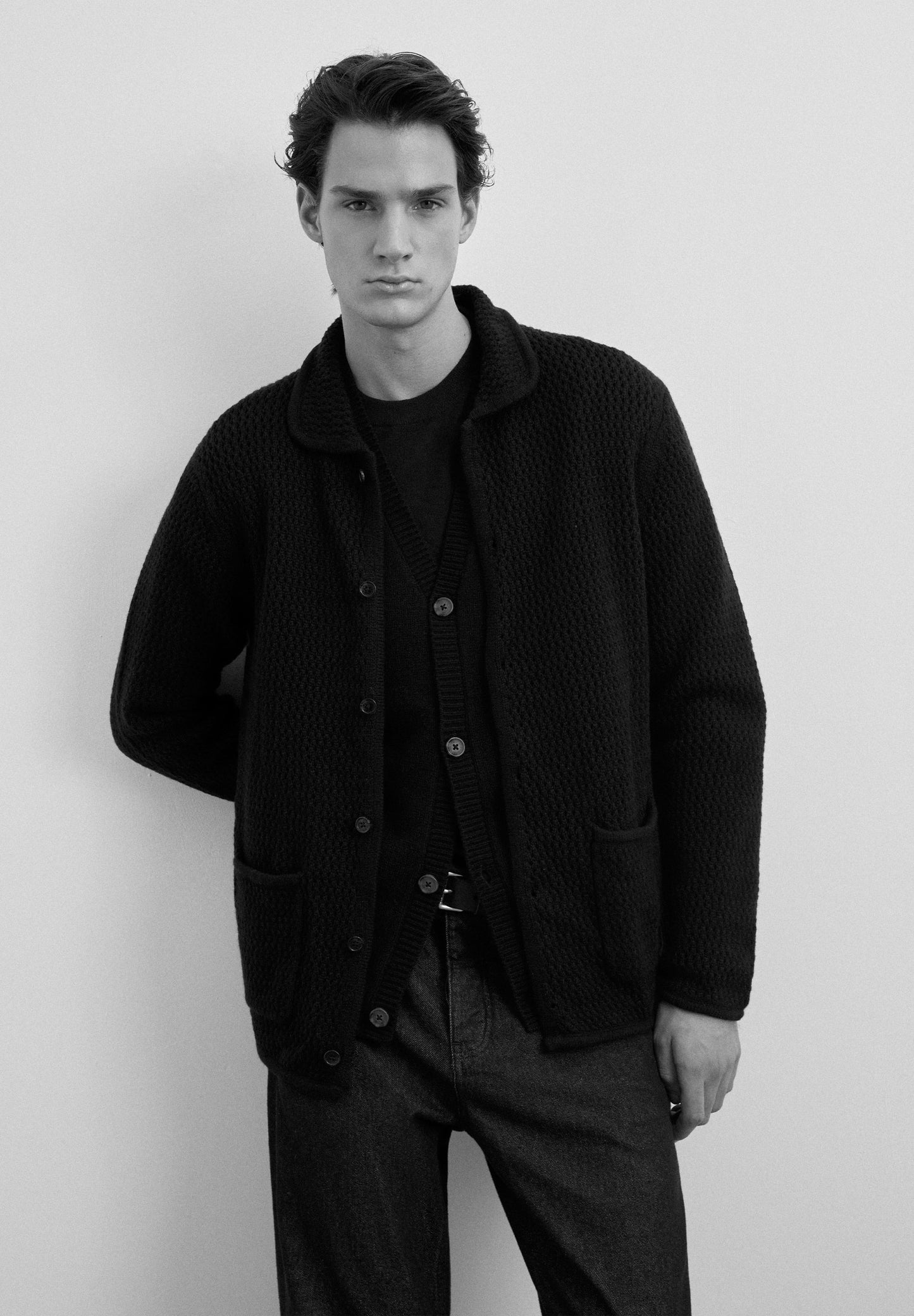 COLLARED WOOL CARDIGAN