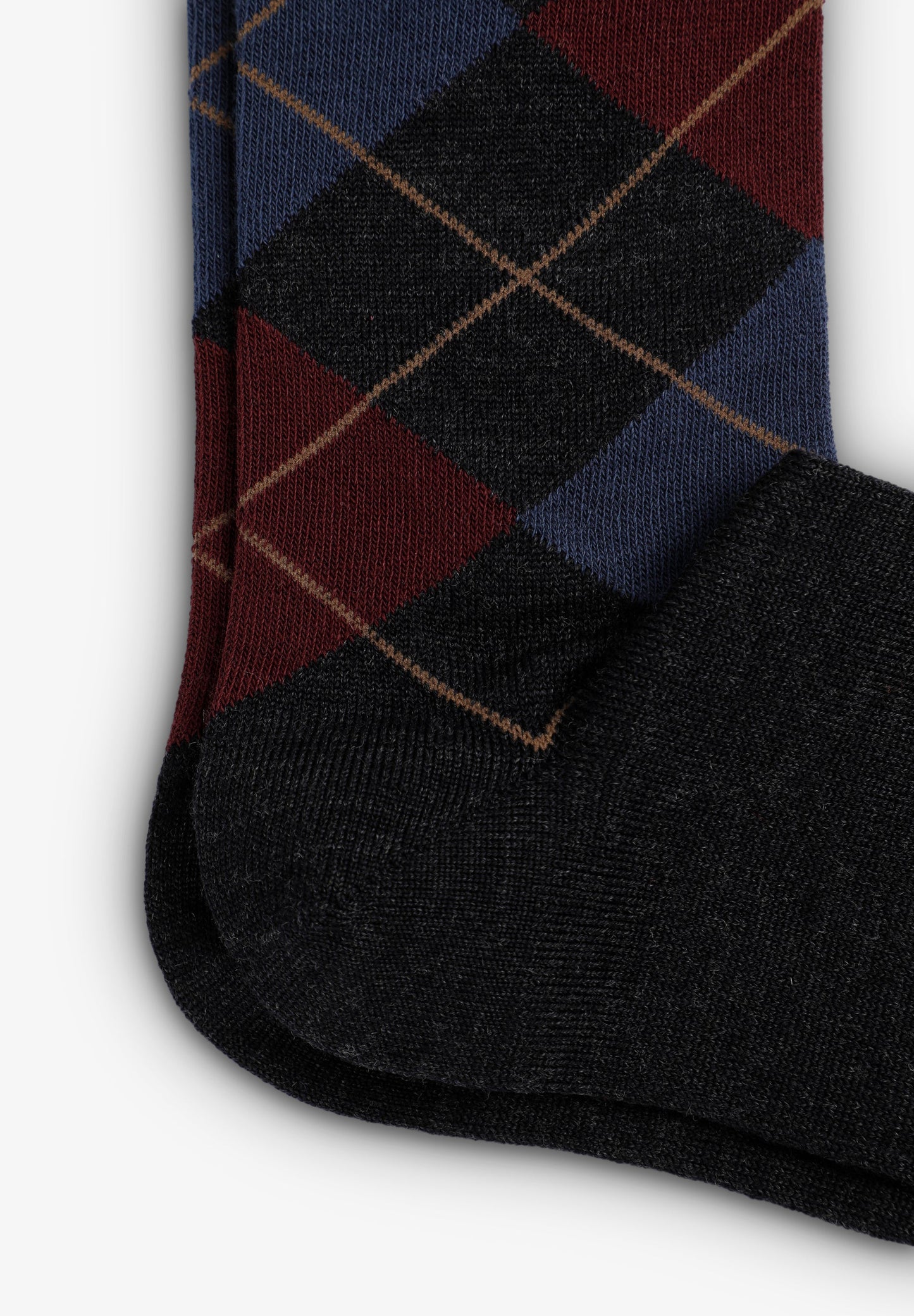 DIAMOND PATTERN WOOL SOCKS