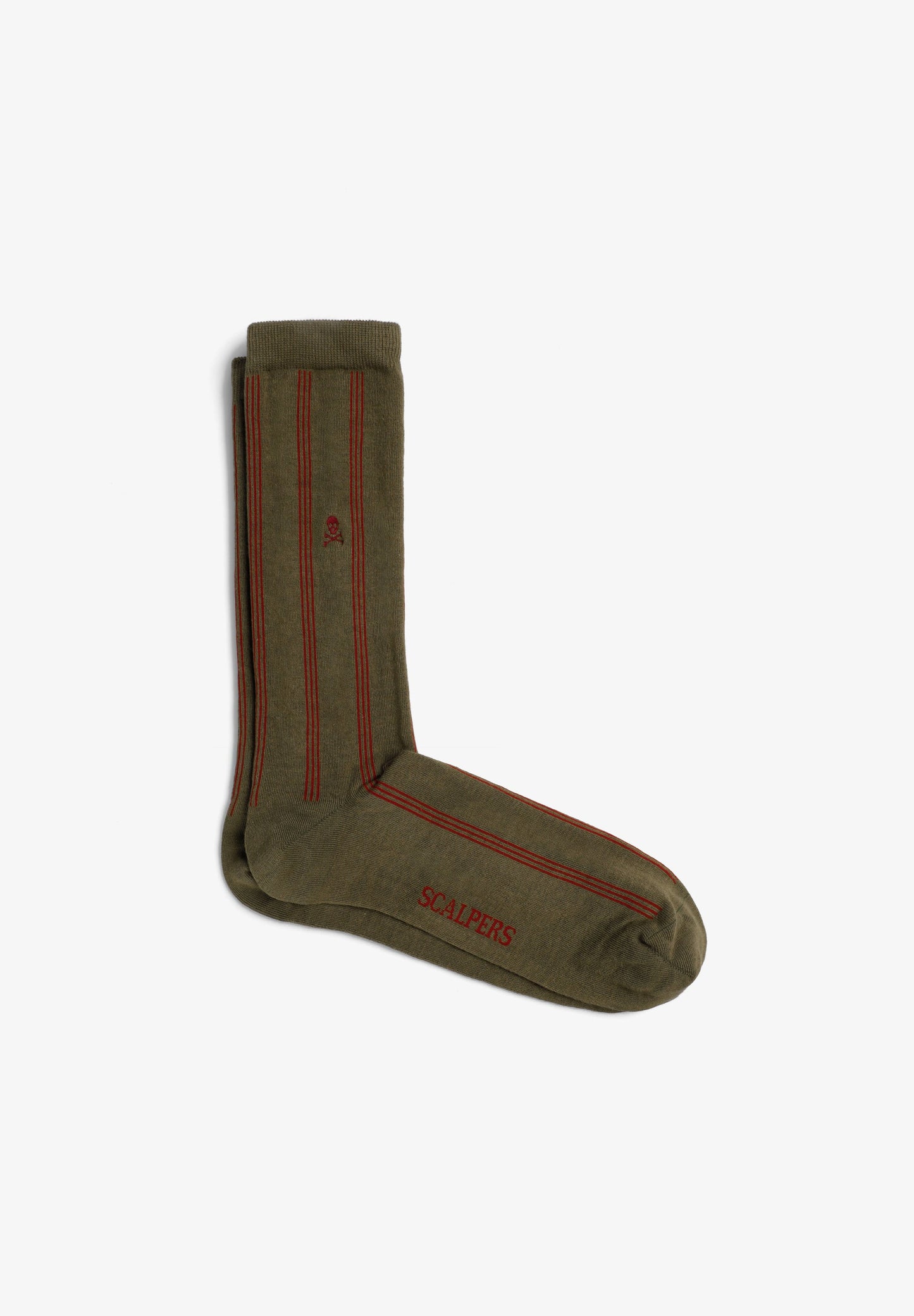 CONTRAST STRIPED EMBROIDERED SOCKS