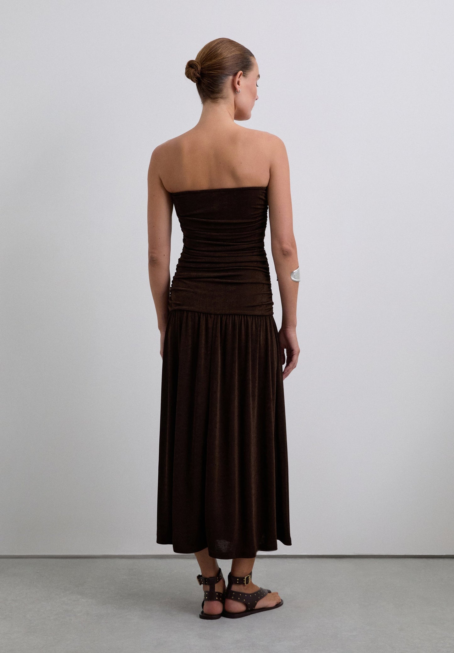 GATHERED KNIT DRESS