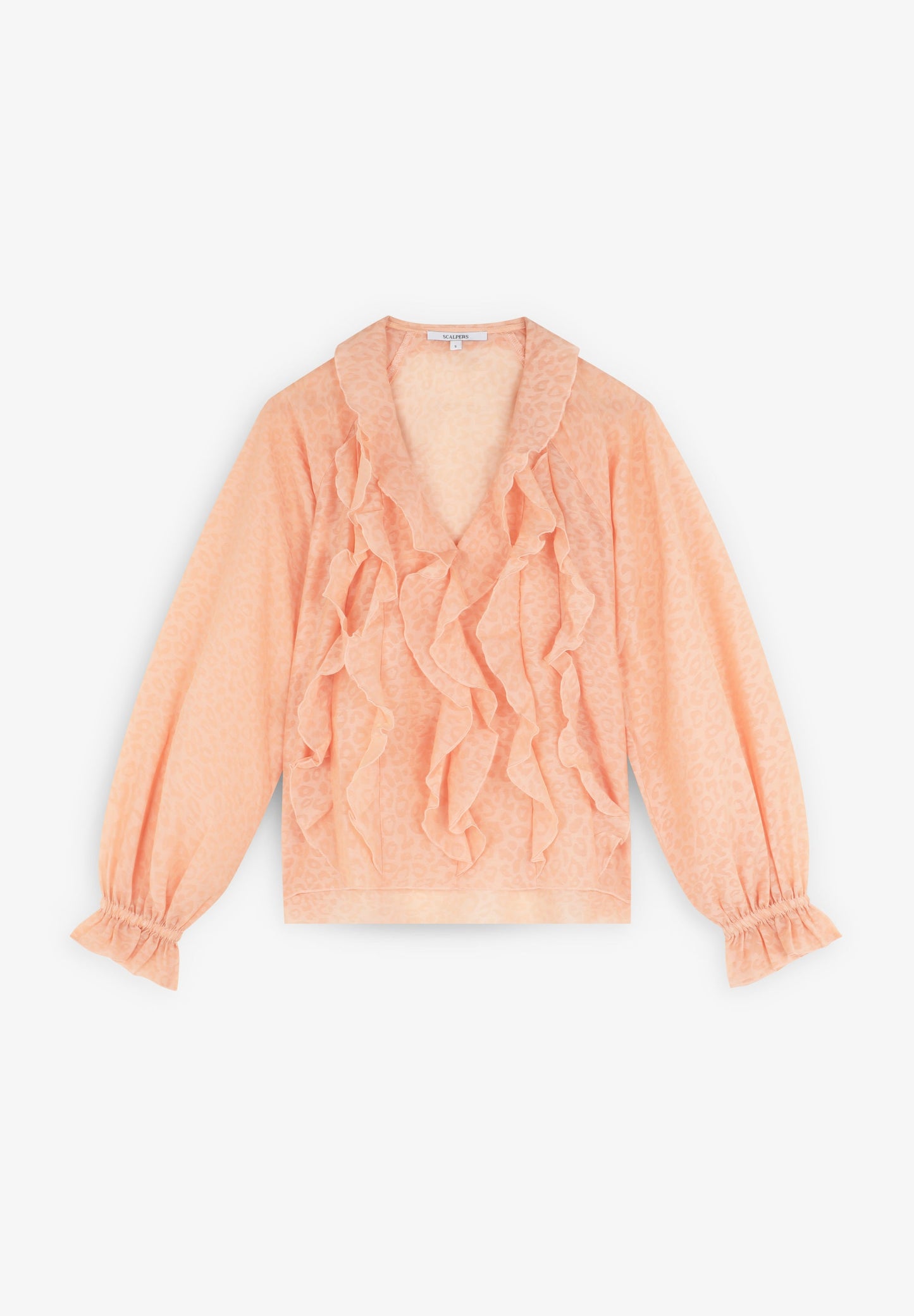 ANIMAL PRINT BLOUSE WITH RUFFLES