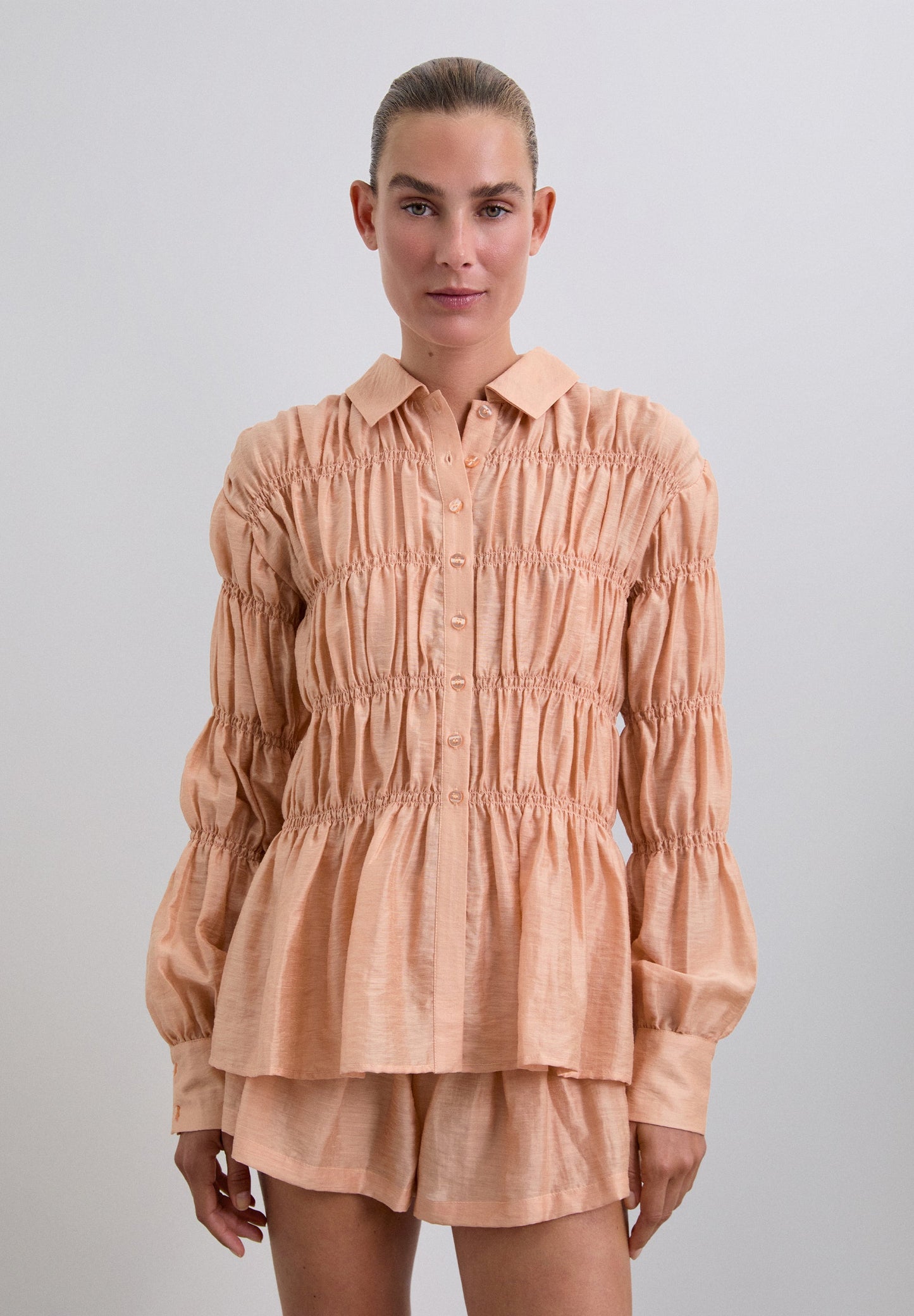 SMOCKED SHIRT