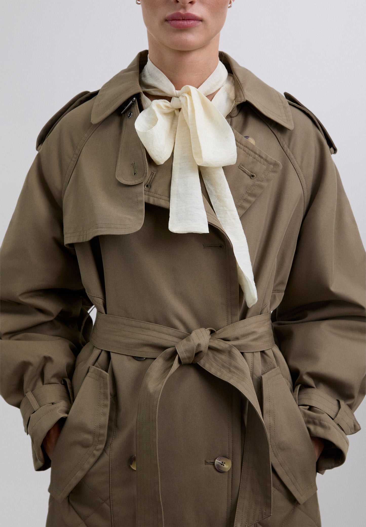 SCQUILTEDTRENCH COAT