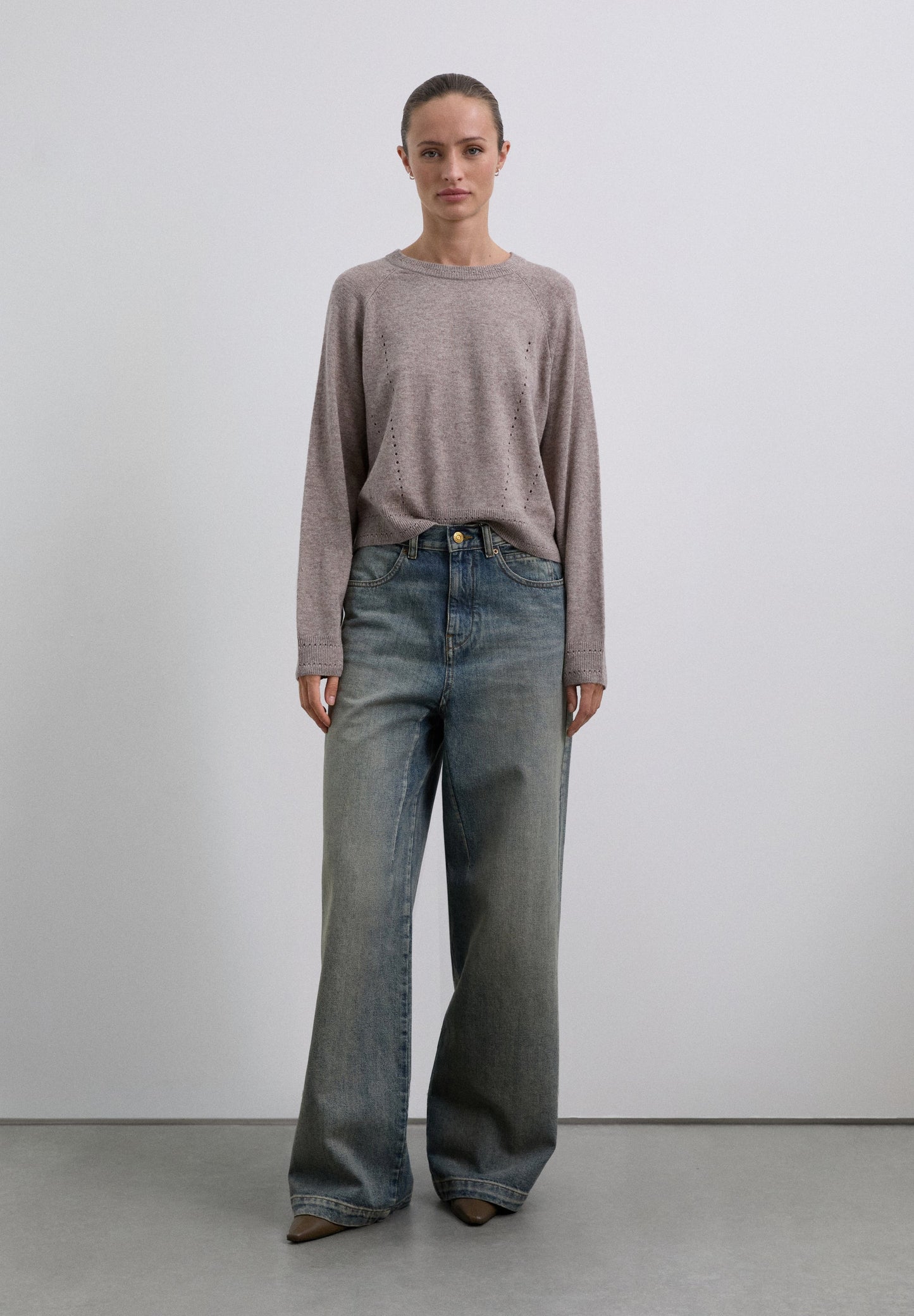 WOOL SWEATER WITH MINI CUTOUTS