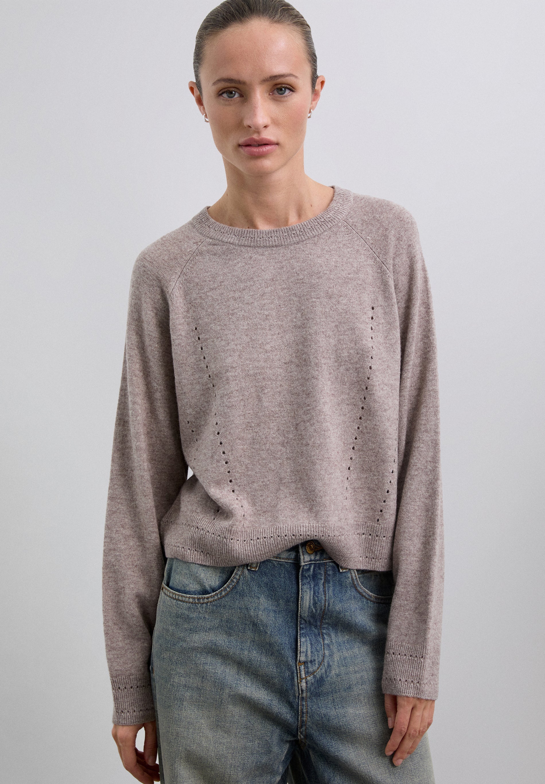 WOOL SWEATER WITH MINI CUTOUTS