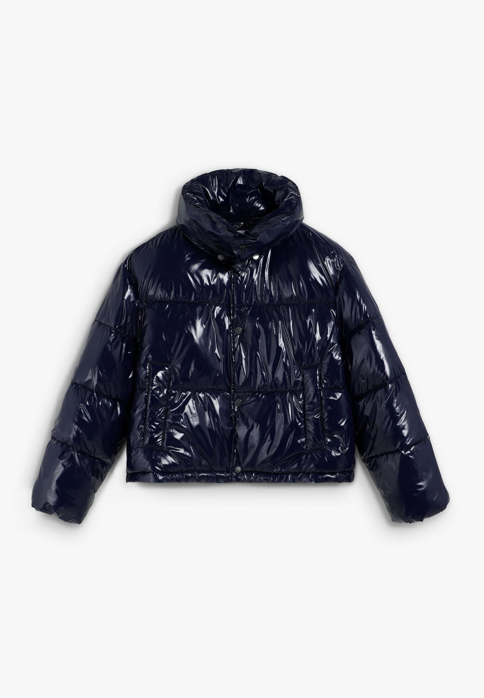 QUILTED DOWN JACKET WITH SHINY FINISH