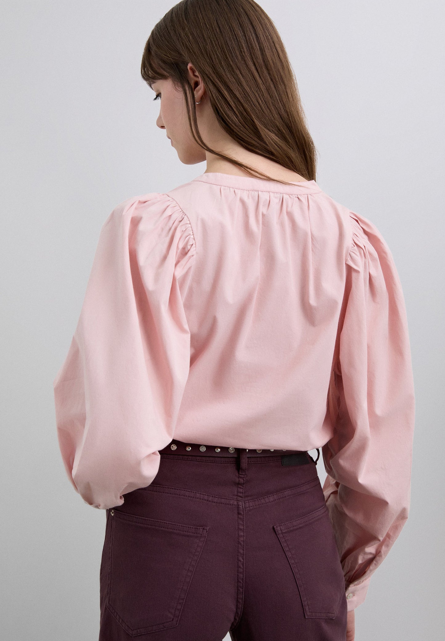 POPLIN PUFF SLEEVE SHIRT