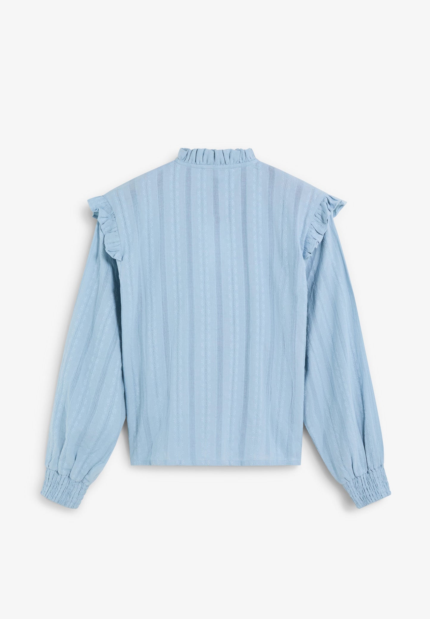 RUCHED BLOUSE WITH RUFFLES.